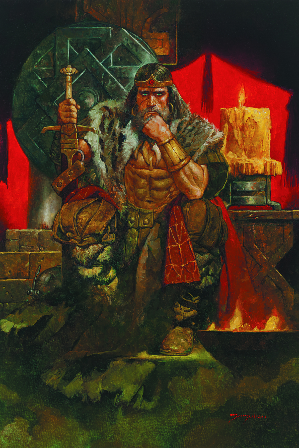 Conan The Barbarian Painting Old Man Conan 1200x1800