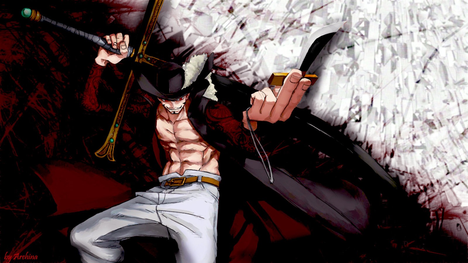 One Piece Dracule Mihawk Anime Boys Anime 1600x900