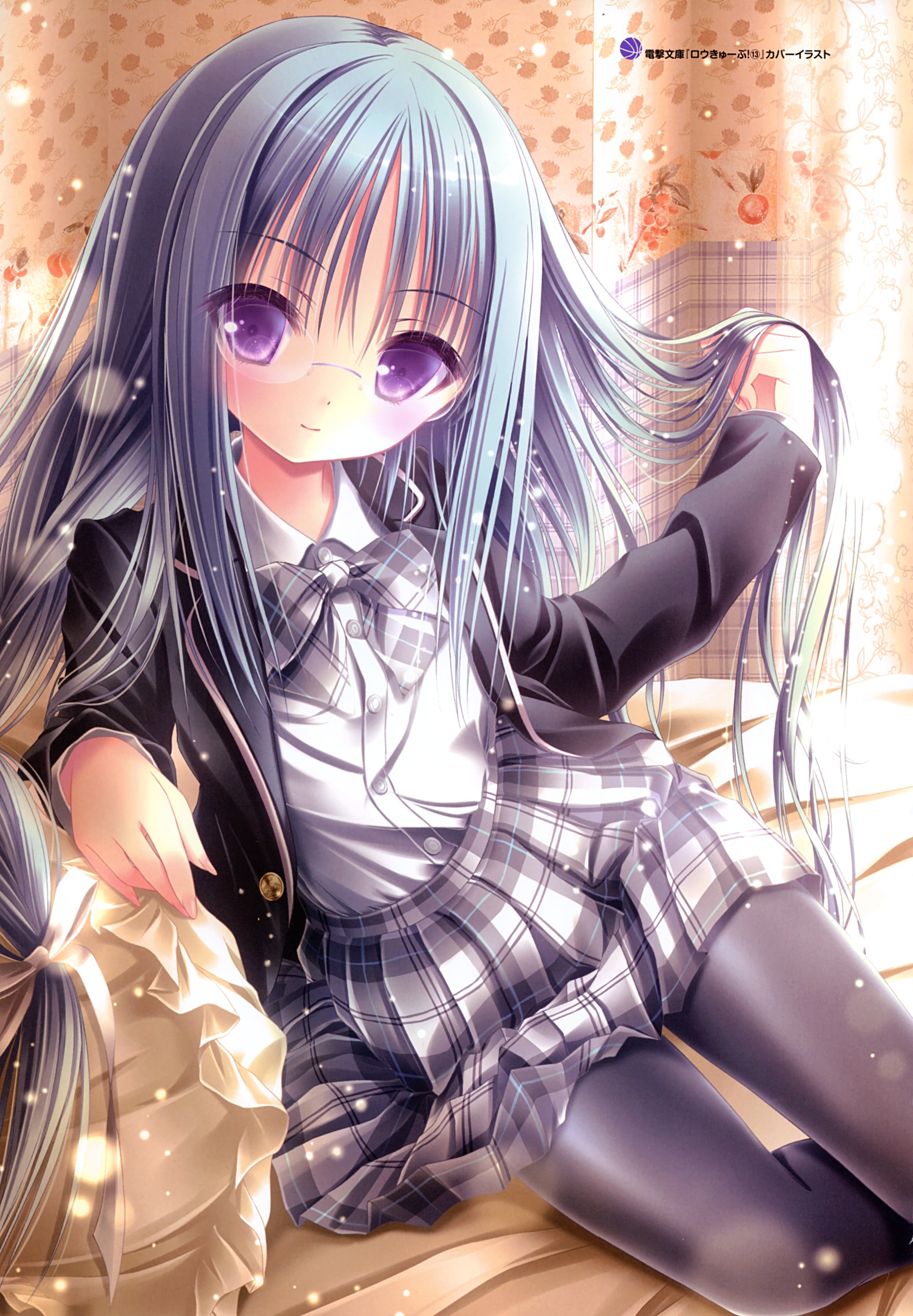 Anime Anime Girls Ro Kyu Bu Long Hair Purple Eyes 2421x3491