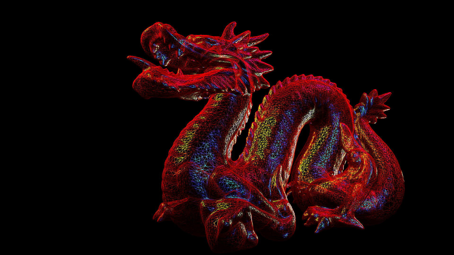 Dragon 3D Wireframe 1920x1080