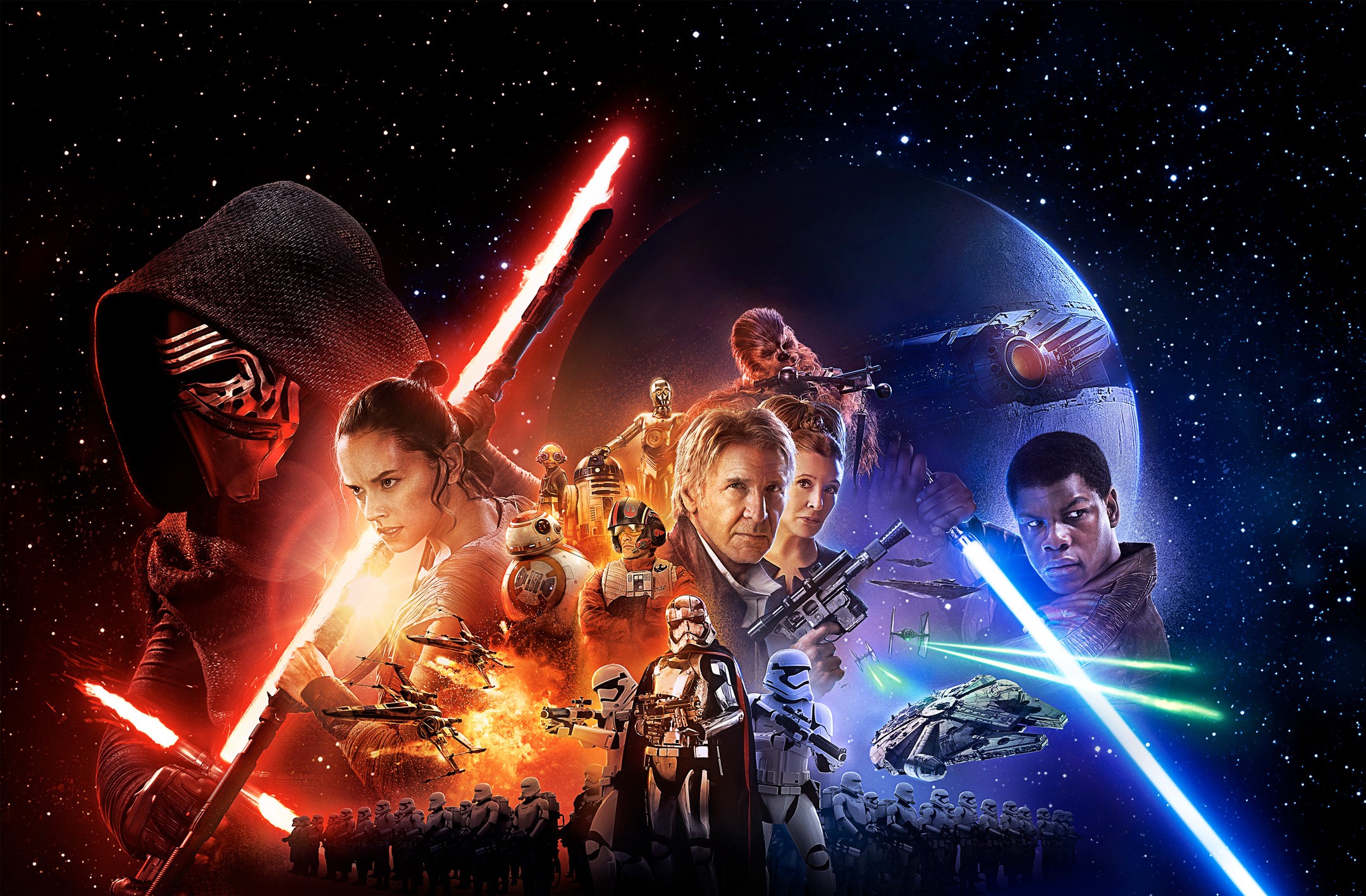 Star Wars The Force Awakens Star Wars Movies Han Solo Kylo Ren The New Order Star Wars Rey Rey From  2160x1417