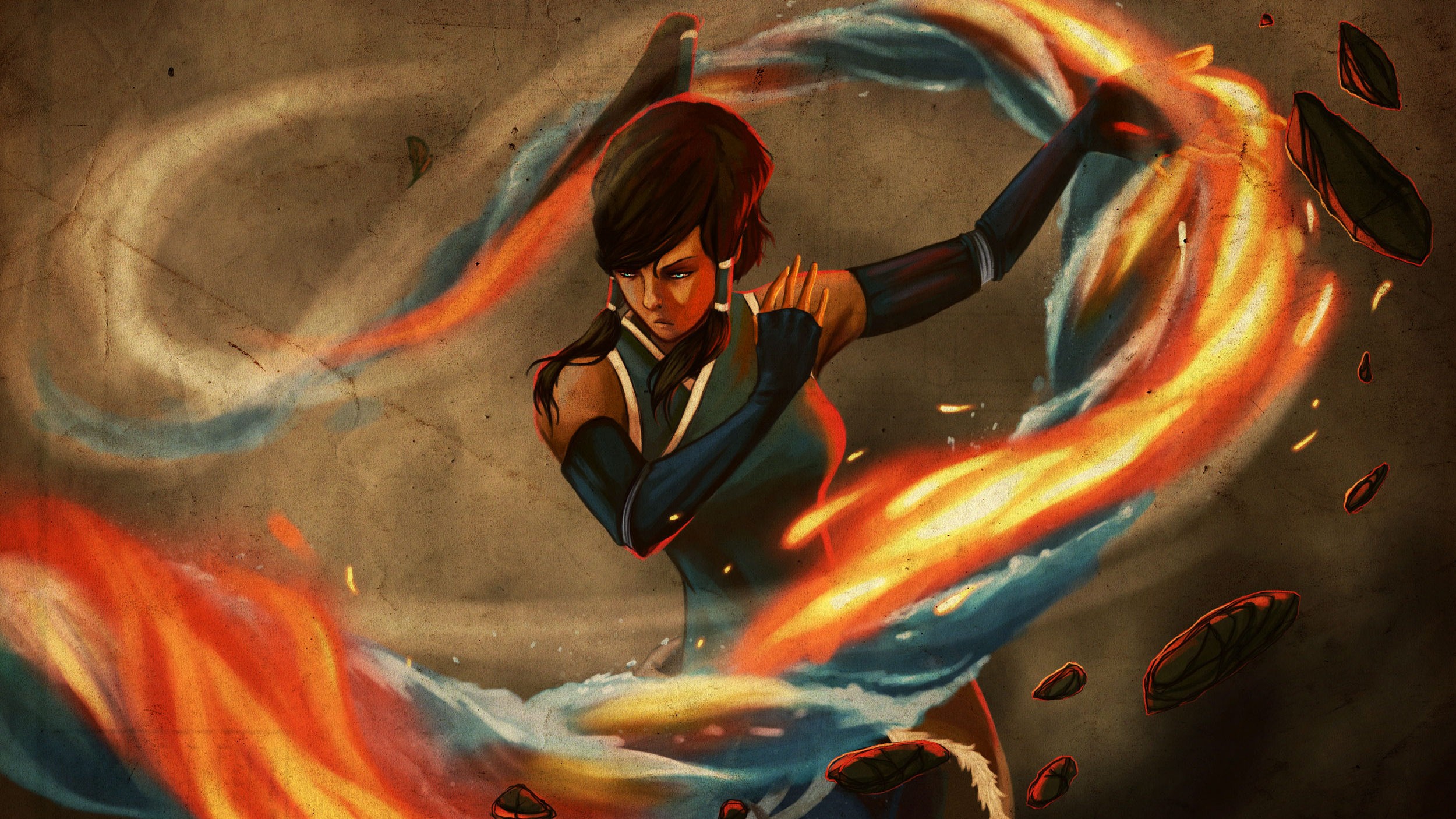 Korra Anime Girls Fire Ice Anime The Legend Of Korra 2500x1406