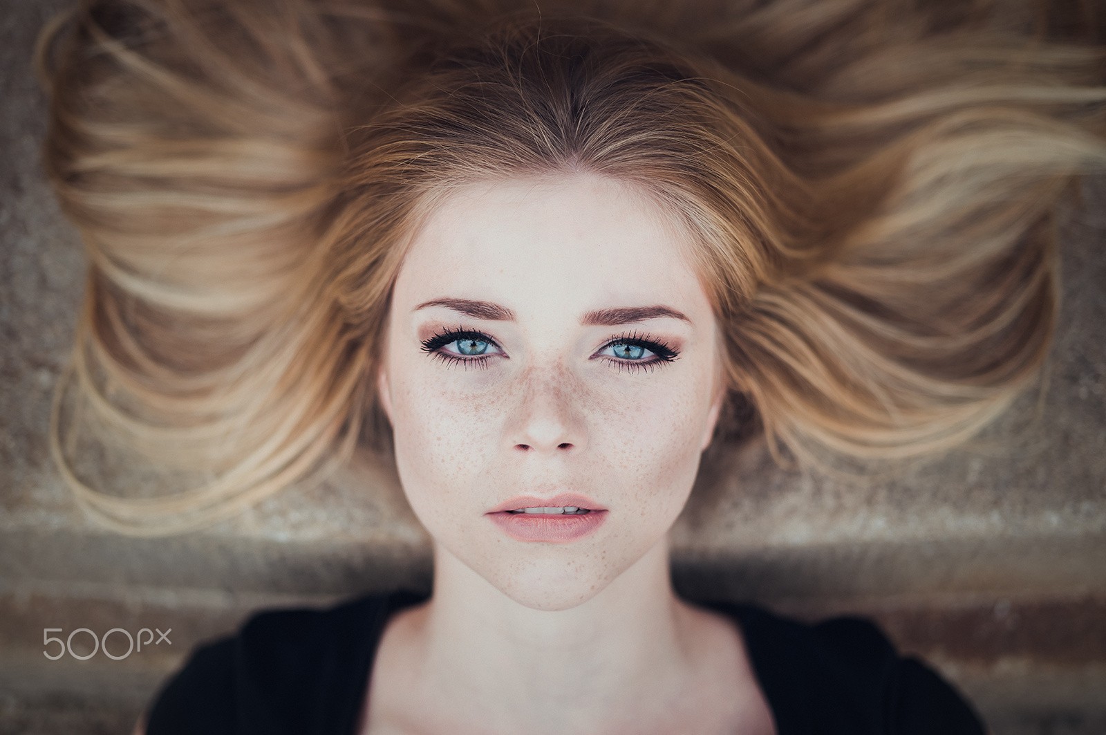 Women Blonde Face Freckles Black Clothing Closeup Depth Of Field Portrait Blue Eyes Yvonne Michel 1600x1063