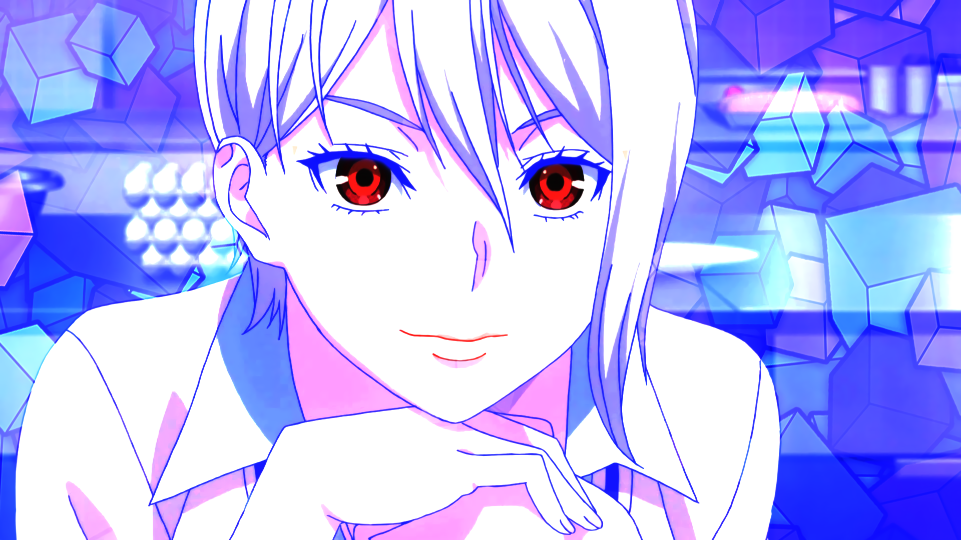 Nakiri Alice Shokugeki No Souma Anime White Hair Anime Girls Face Hands Looking At Viewer 1920x1080