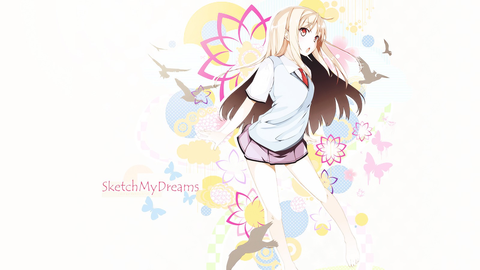 Anime Anime Girls Shiina Mashiro Blonde Simple Background Sakurasou No Pet Na Kanojo 1600x900
