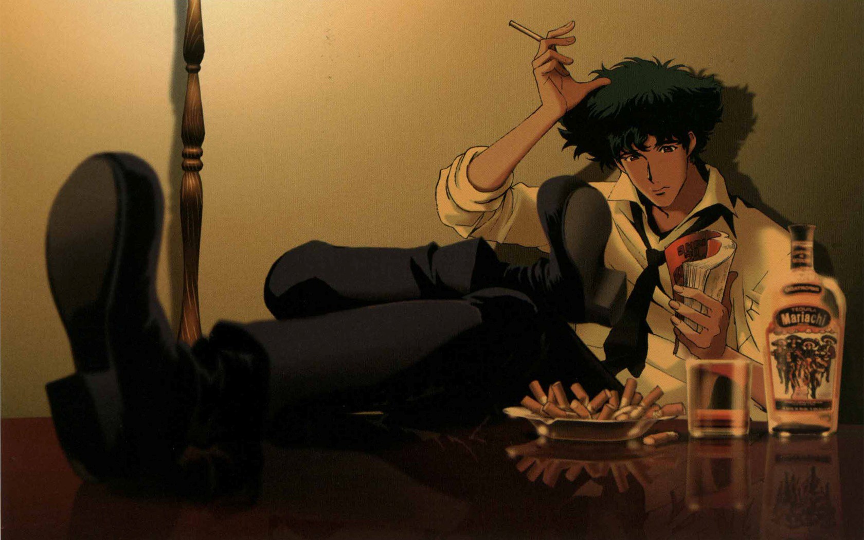 Cowboy Bebop Spike Spiegel Anime Boys Alcohol Cigarettes Anime 1680x1050