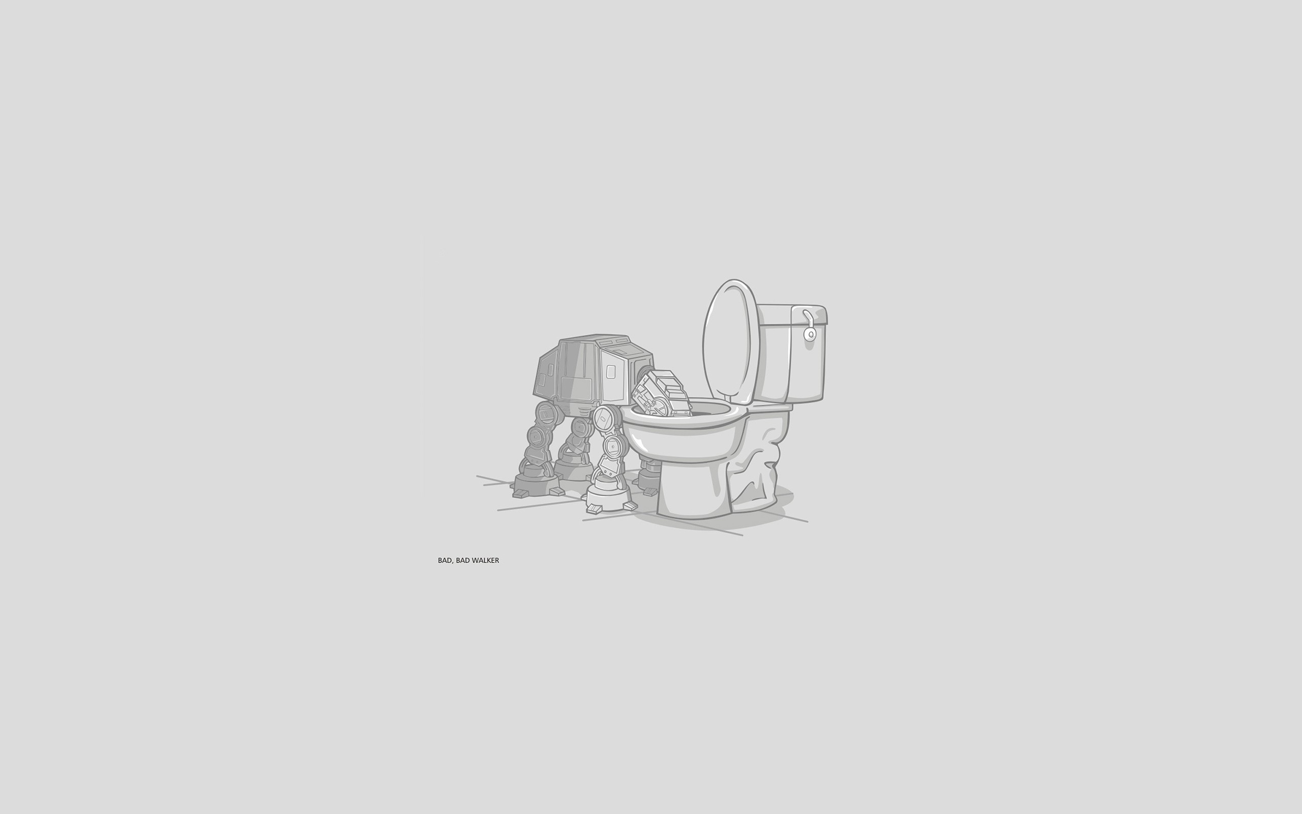 Star Wars Toilets Minimalism Humor AT AT Simple Background 2560x1600