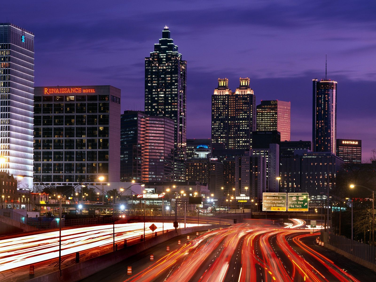 Landscape City City Lights Atlanta 1600x1200