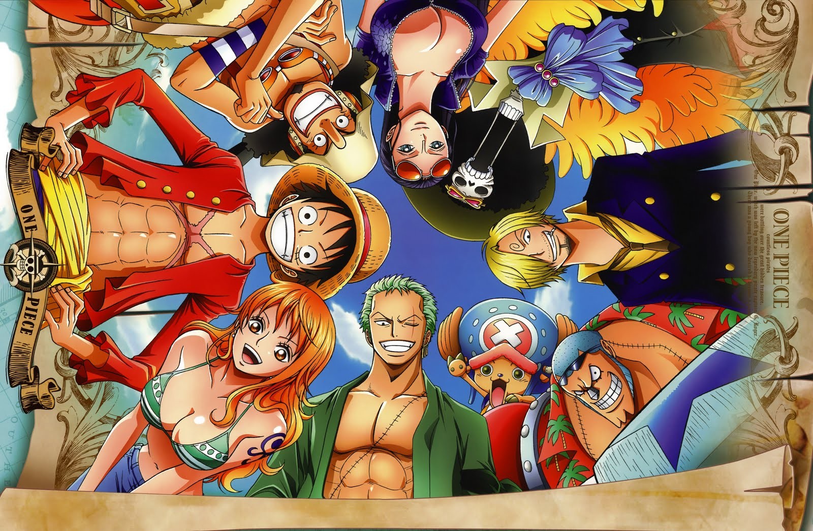 One Piece Monkey D Luffy Roronoa Zoro Nico Robin Usopp Franky Sanji Brook Straw Hat Pirates Tony Ton 1600x1045