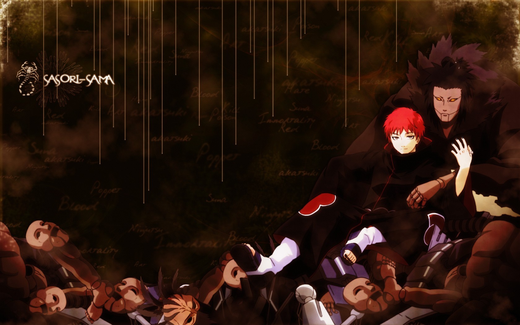 Naruto Shippuuden Sasori Akatsuki Puppets 1680x1050