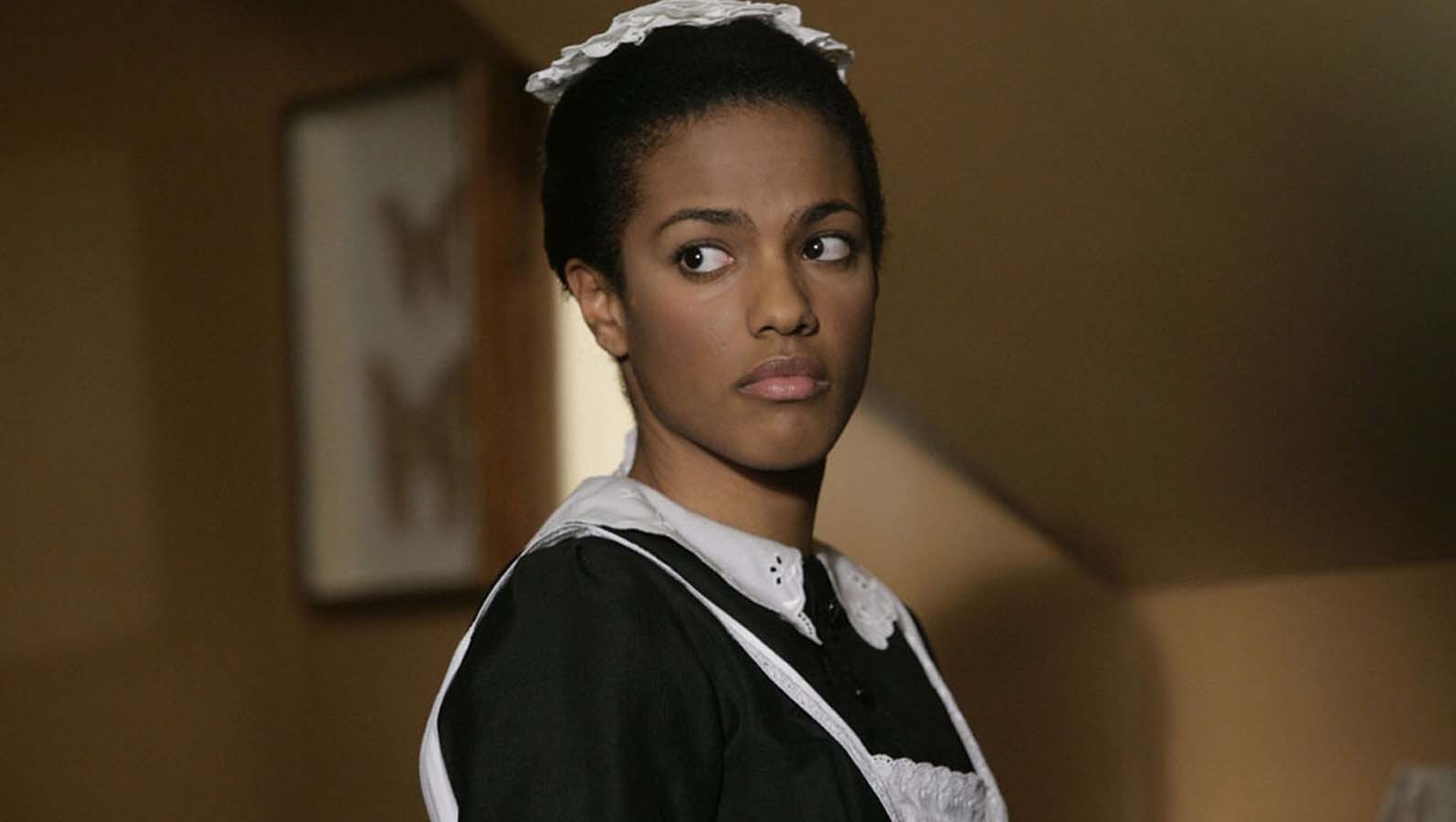 Doctor Who Freema Agyeman African Women Looking Away Black Hair Brown Eyes Maid Outfit 1594x900