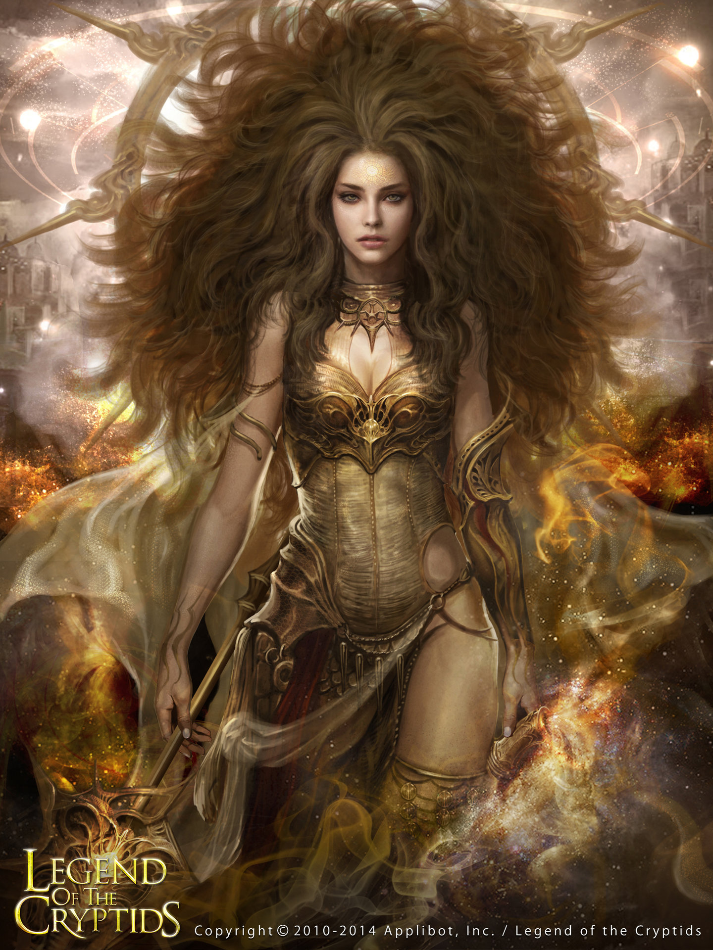 Daeho Cha Drawing Legend Of The Cryptids Women Brunette Long Hair Wavy Hair Warrior Armor Brown Clot 1440x1920