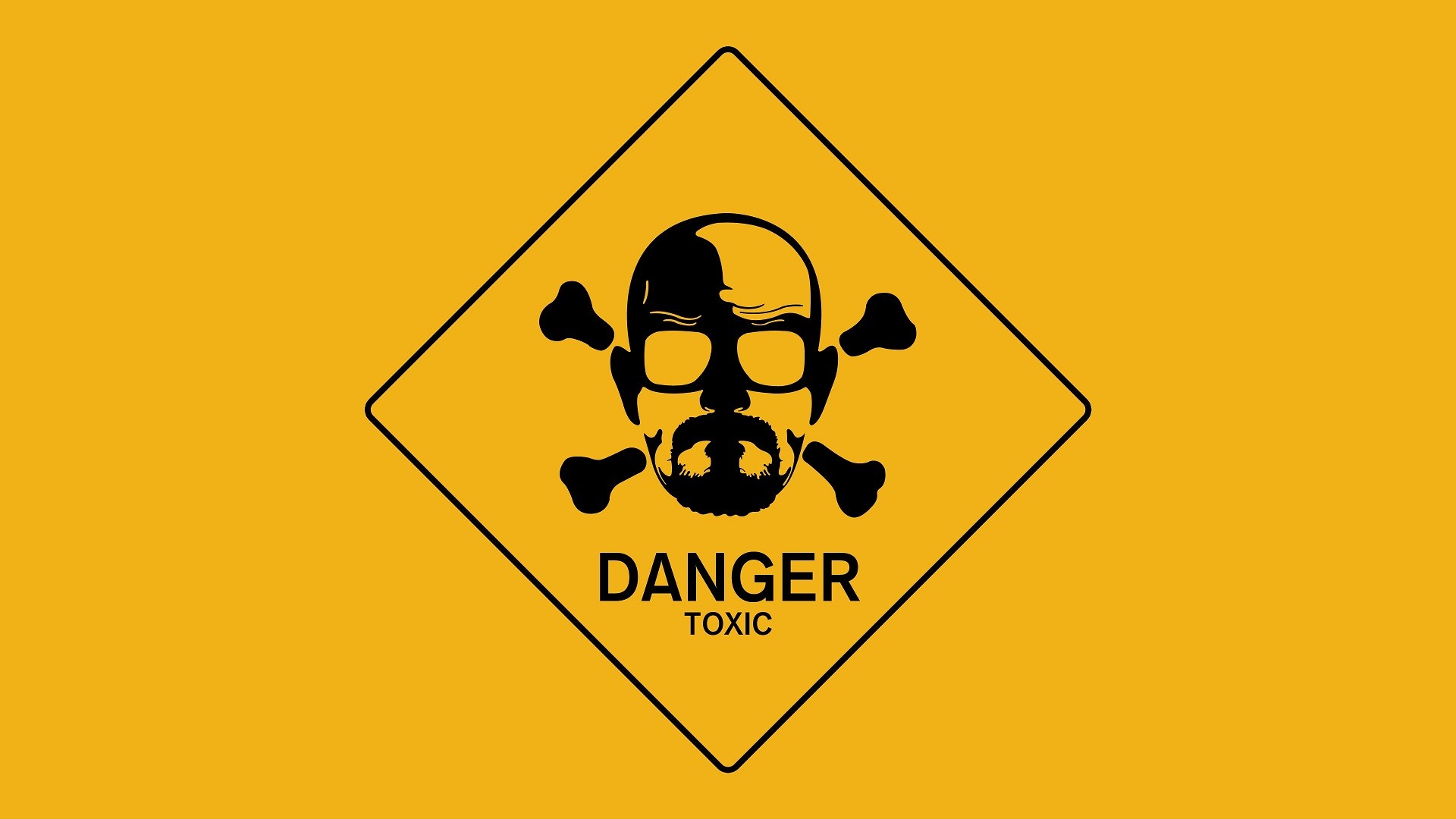 Breaking Bad Heisenberg Walter White Minimalism Toxic Dangerous Yellow Yellow Background 1920x1080