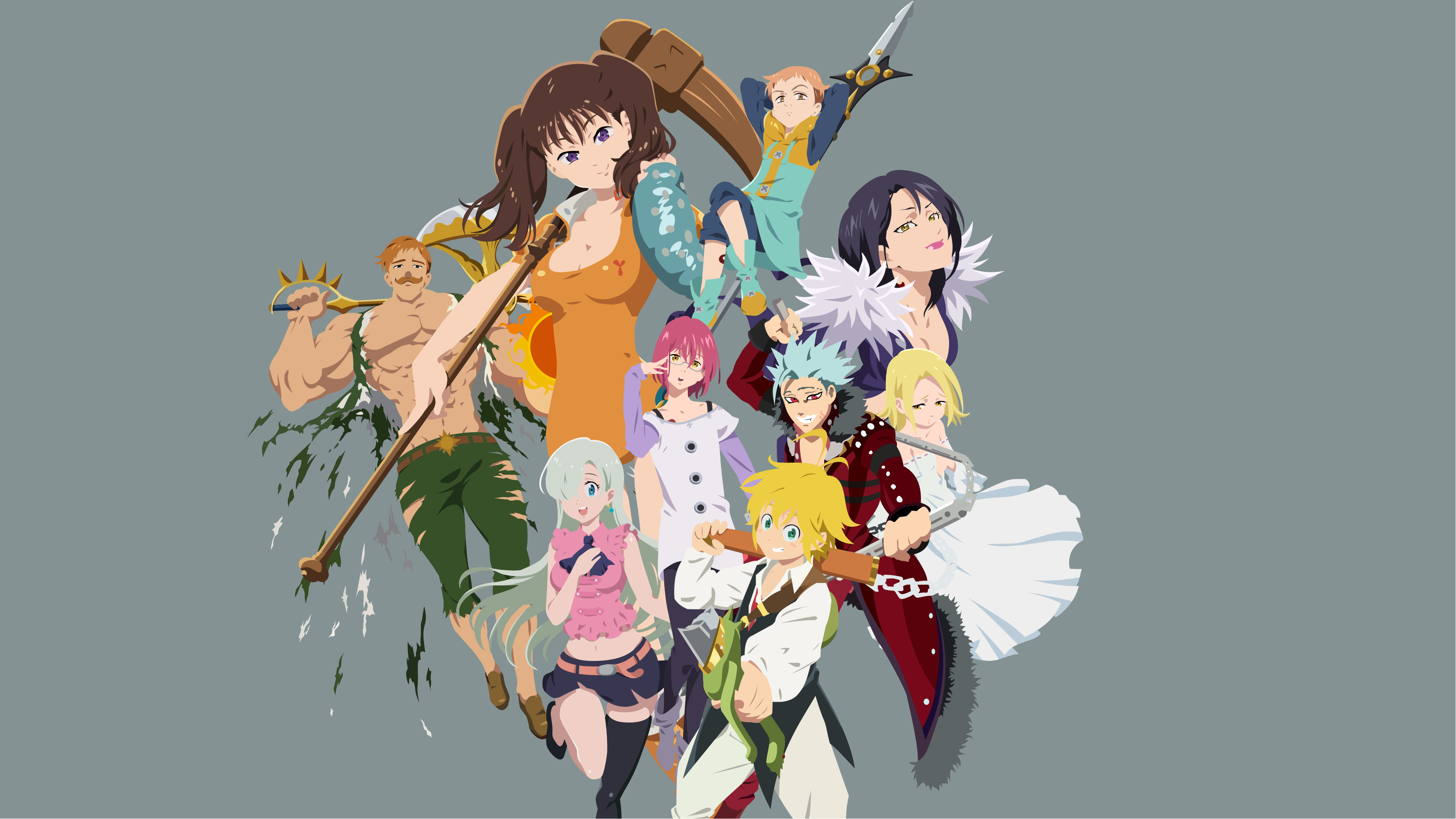 Anime Anime Girls Anime Boys Seven Deadly Sins Nanatsu No Taizai Meliodas Sin Of Wrath Gowther Sin O 3840x2160