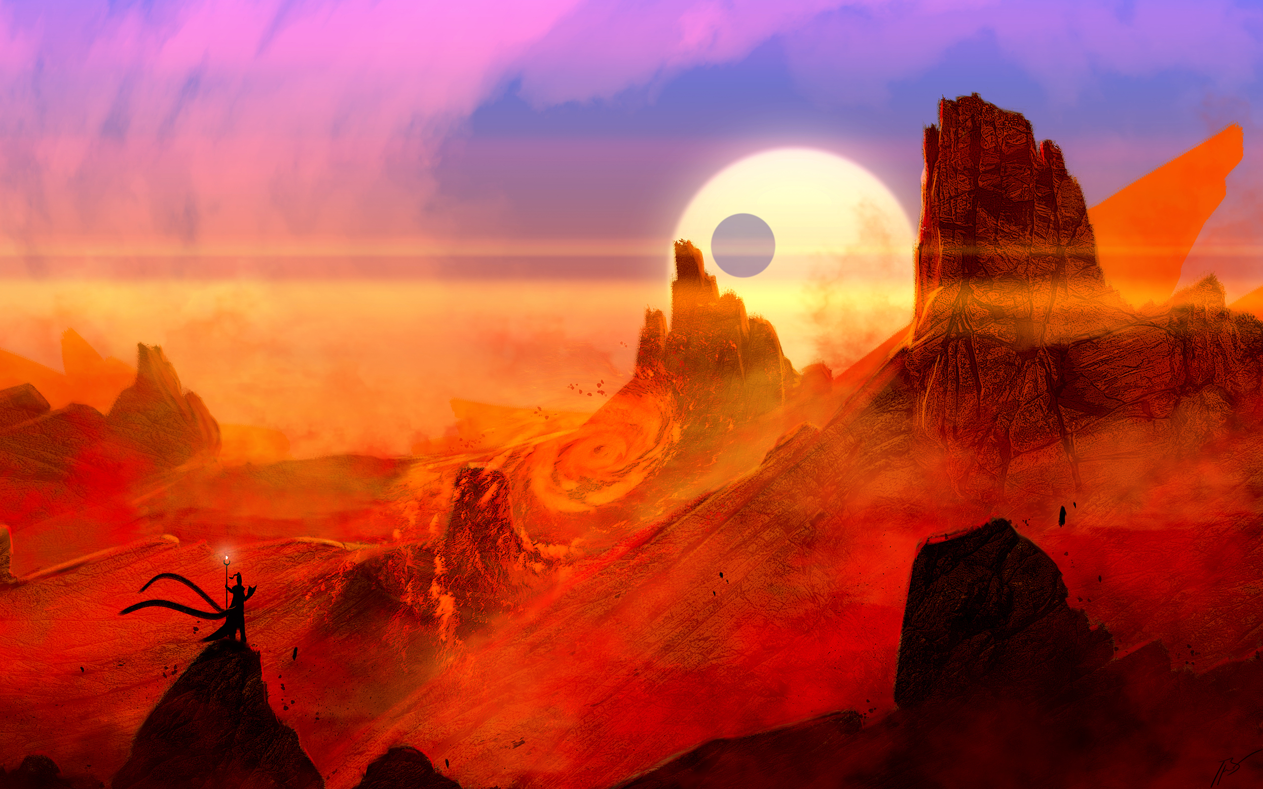 JoeyJazz Sandstorms Digital Art Nature Rock 2560x1600