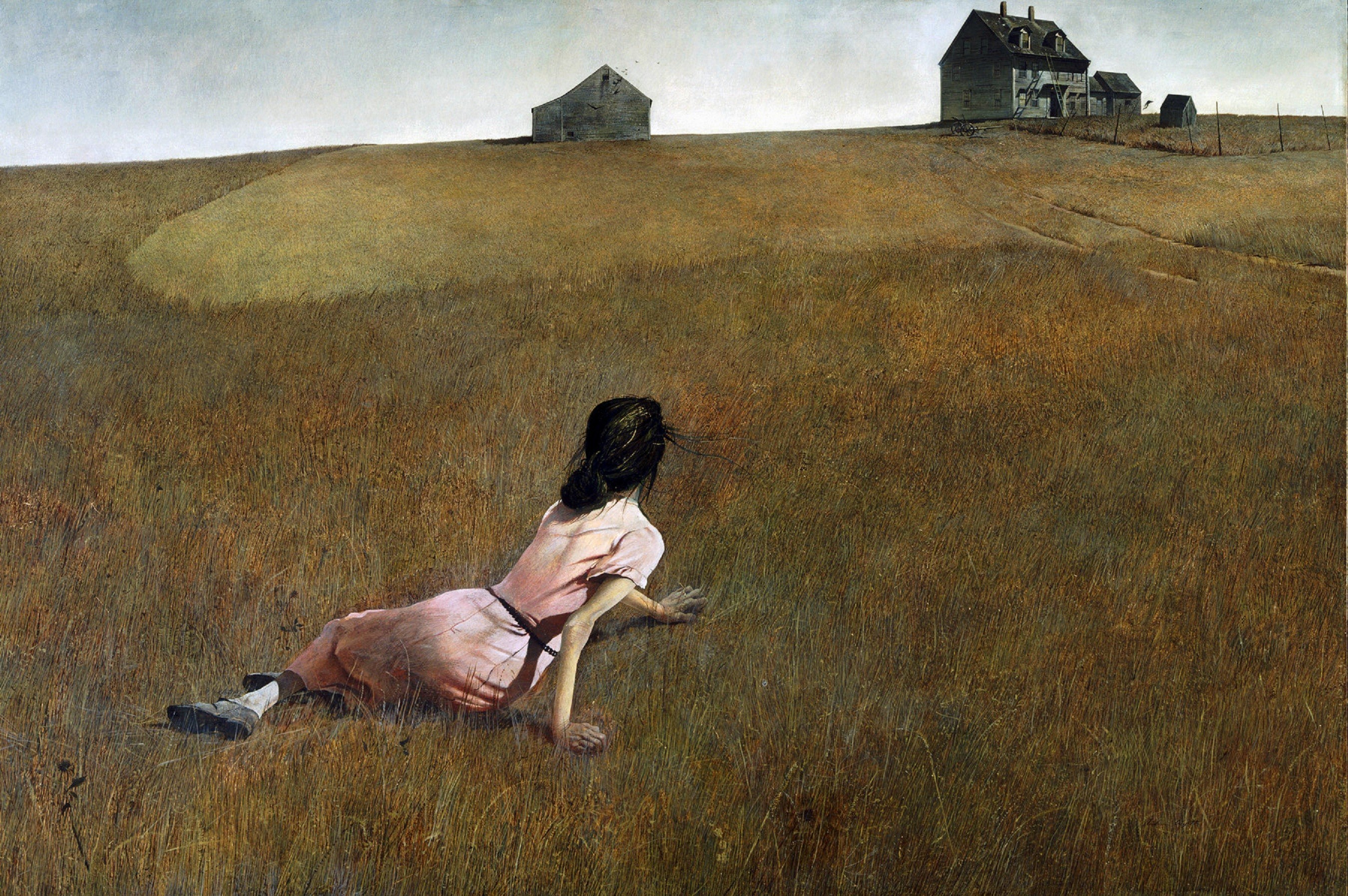 Artwork Andrew Wyeth Women Painting Field House Women Outdoors Grass 2700x1795