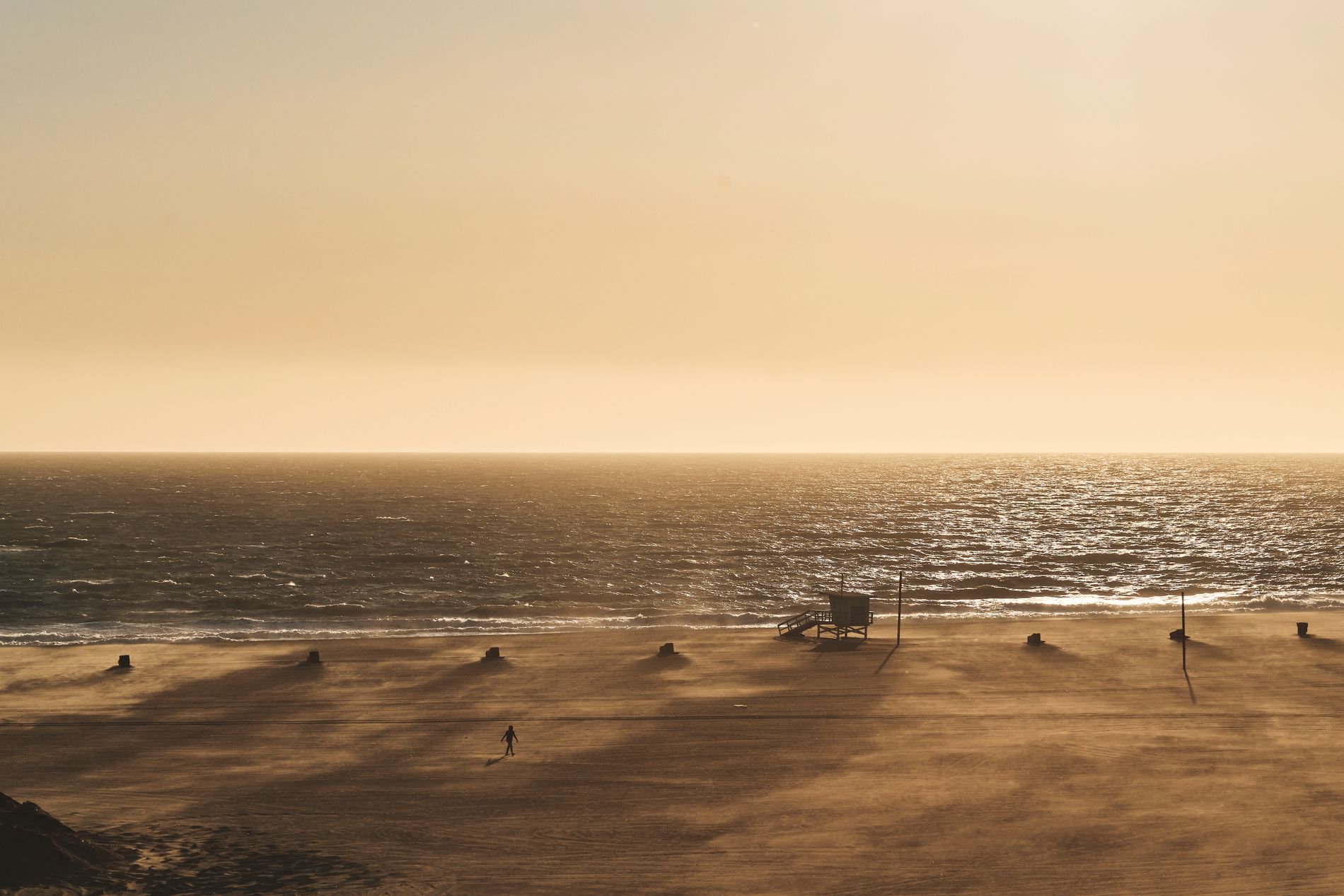 Los Angeles Santa Monica Beach Sea Sky Sunlight Water Sand 1900x1267