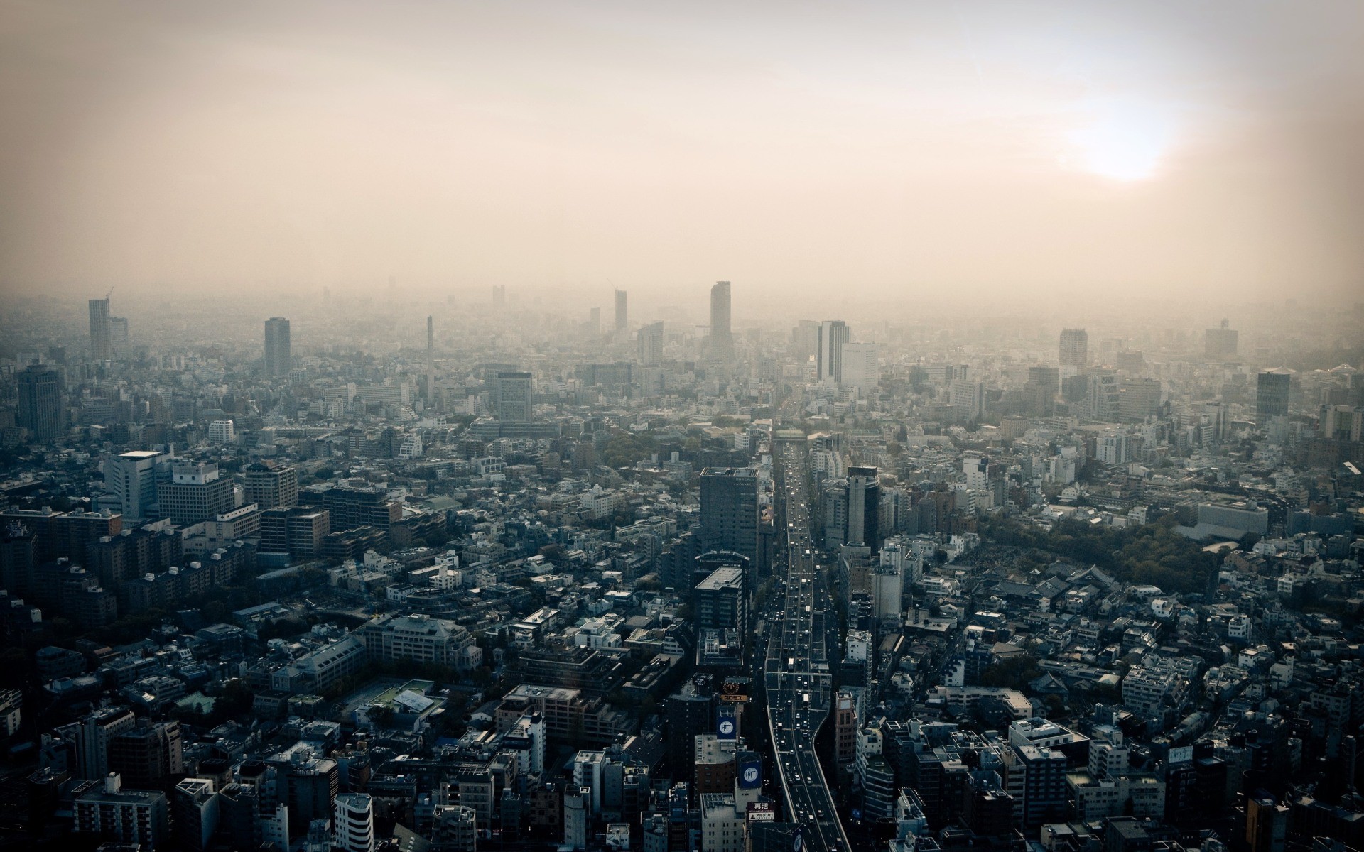 Tokyo Japan Cityscape Smog Road 1920x1200