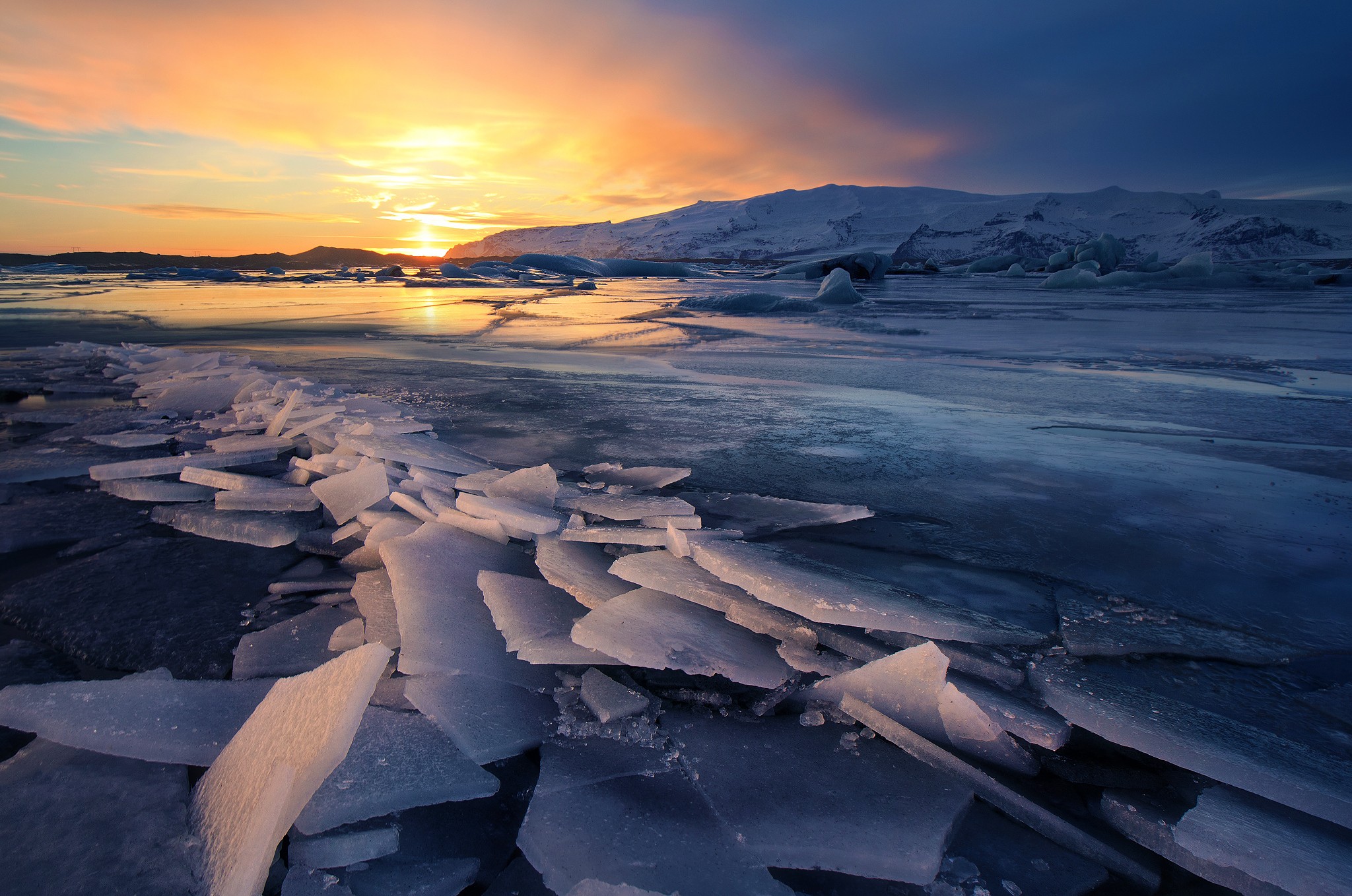 Ice Glaciers Landscape Nature 2048x1358