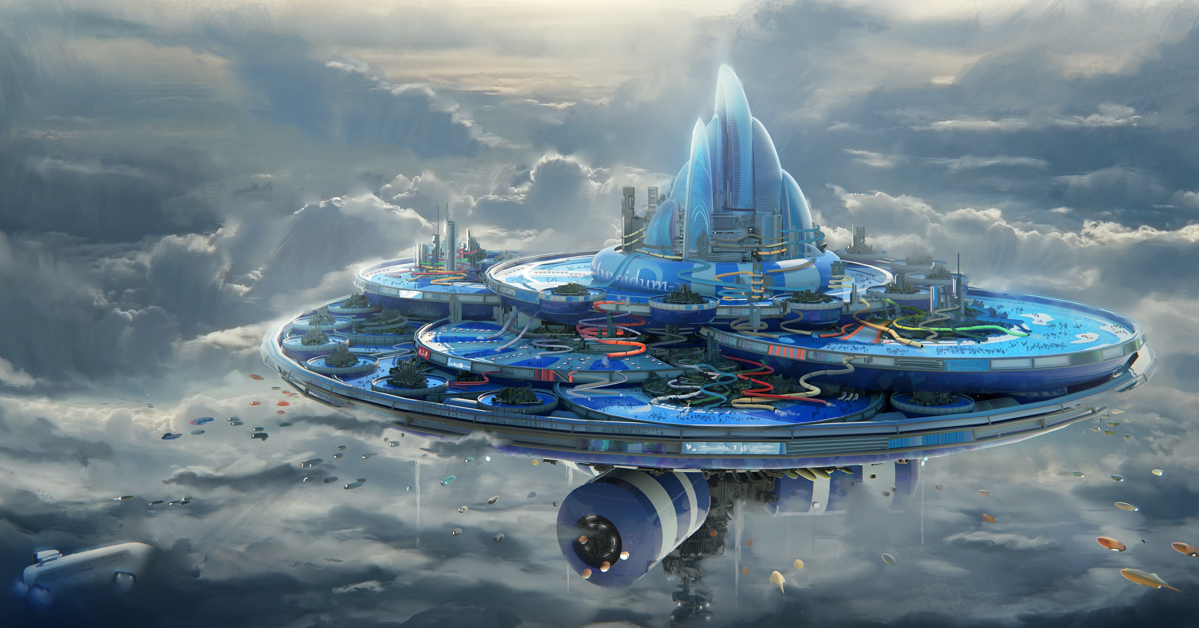 Fantasy Art Artwork Digital Art Futuristic Clouds Leon Tukker 4000x2095