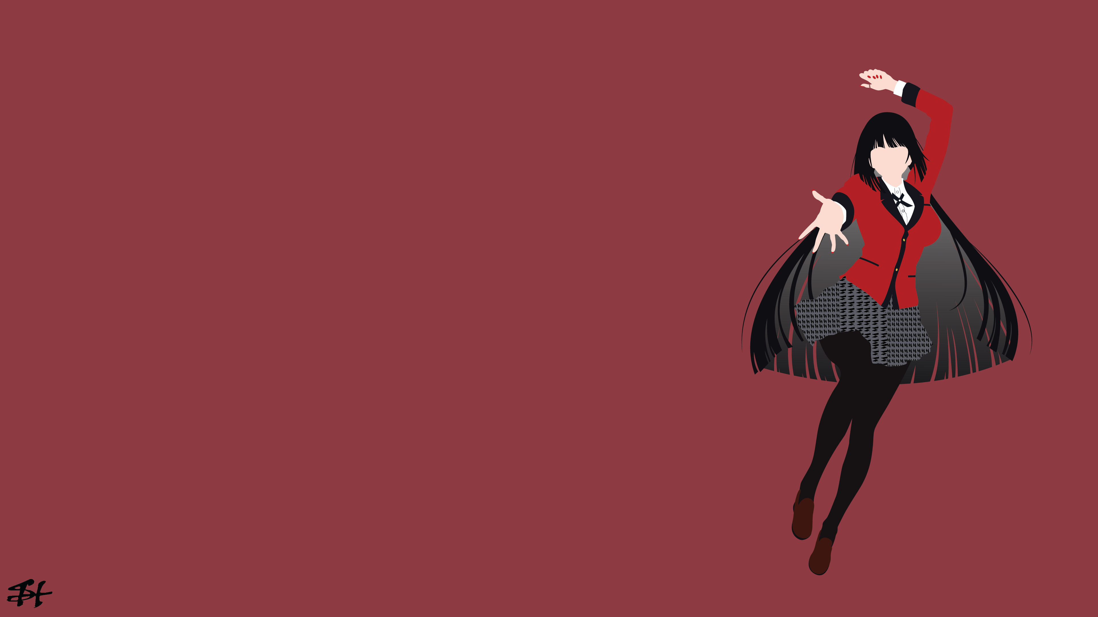 Slezzy7 Kakegurui Jabami Yumeko Simple Background Anime Girls 3840x2160