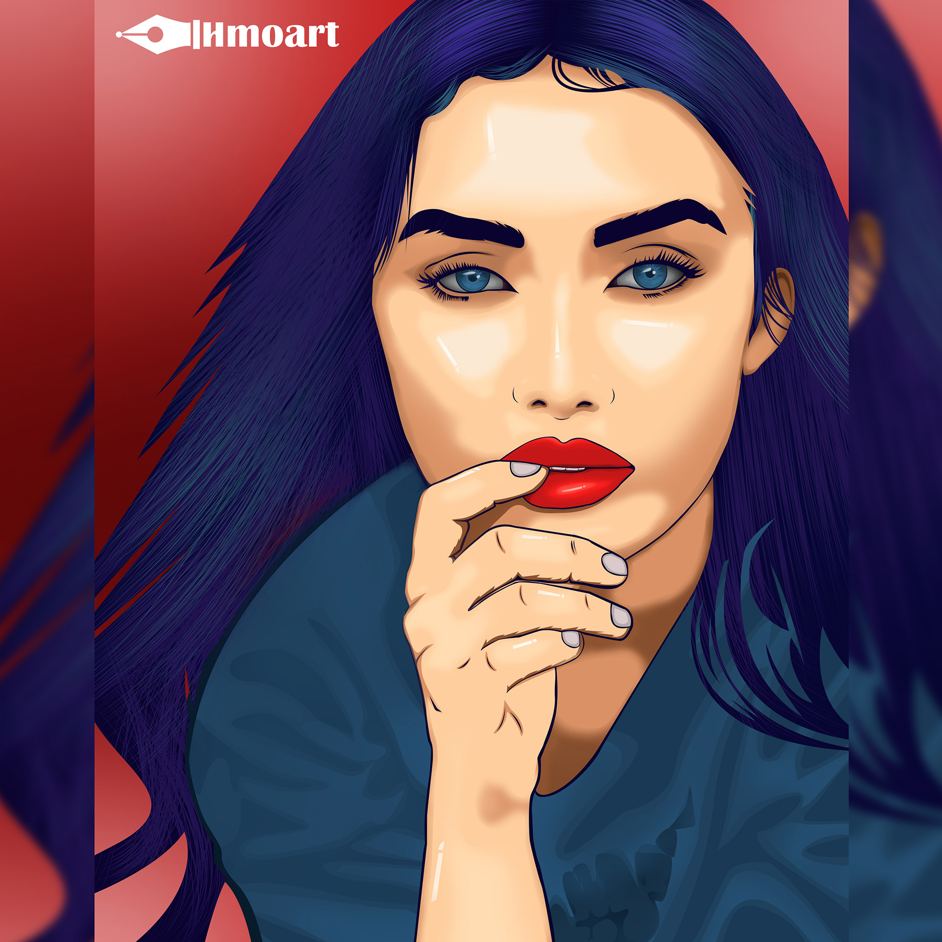 Vector Vexel Digital Illustration Drawing Women 1920x1920