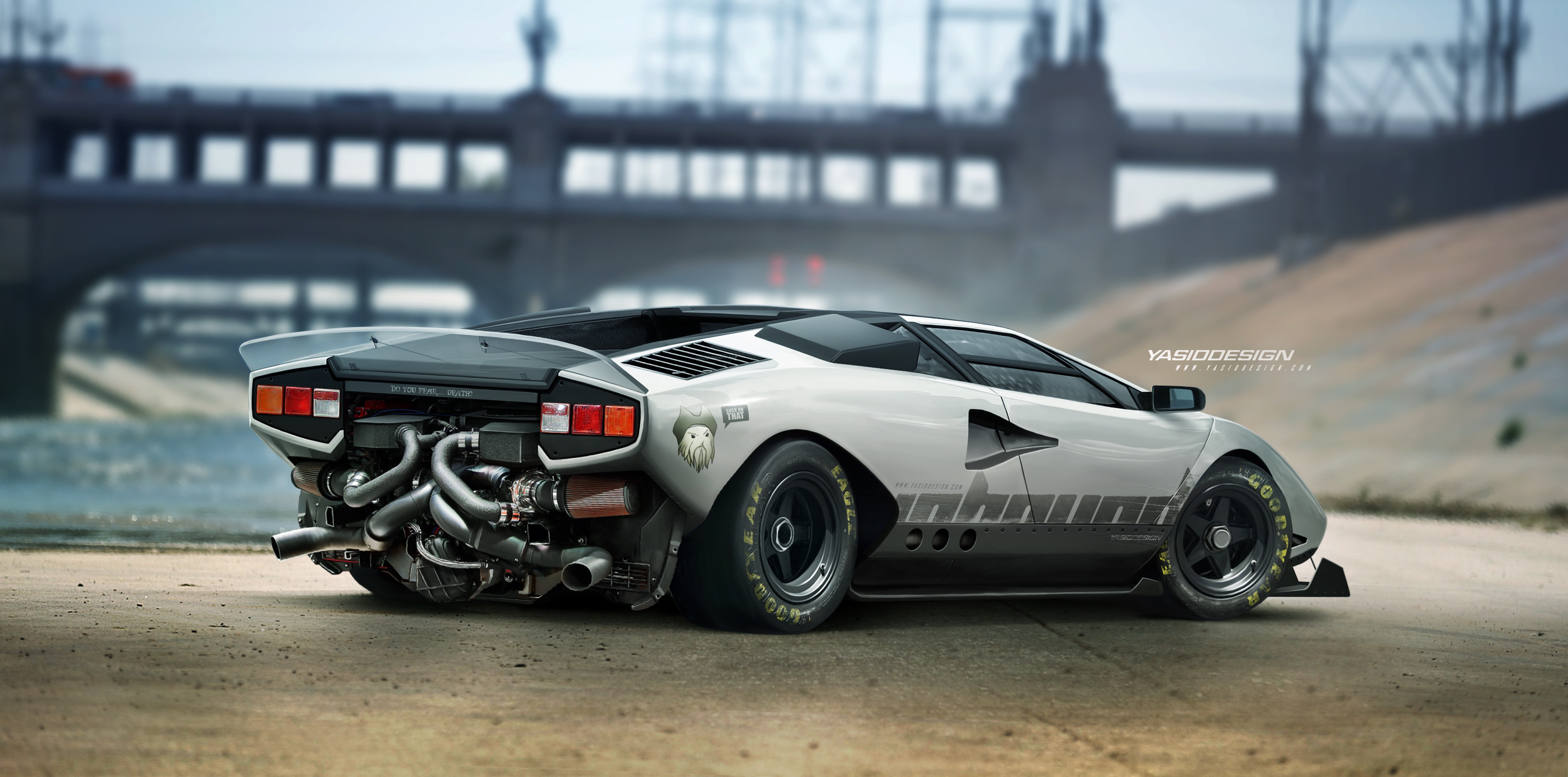 Lamborghini Lamborghini Countach Car Vehicle YASiDDESiGN Render 5000x2479