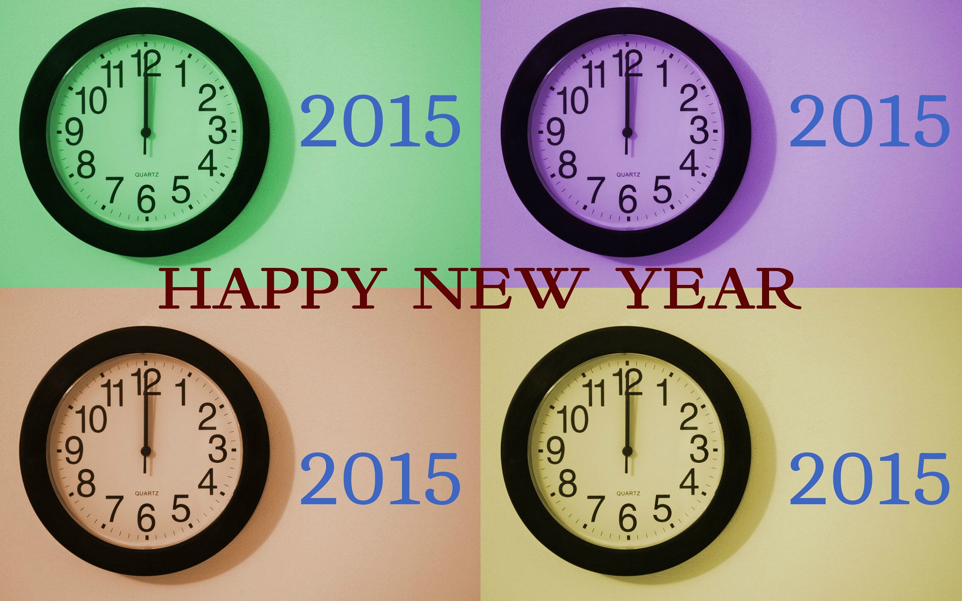 New Year 2015 New Year Clock Celebration Party Number Artistic 1920x1200