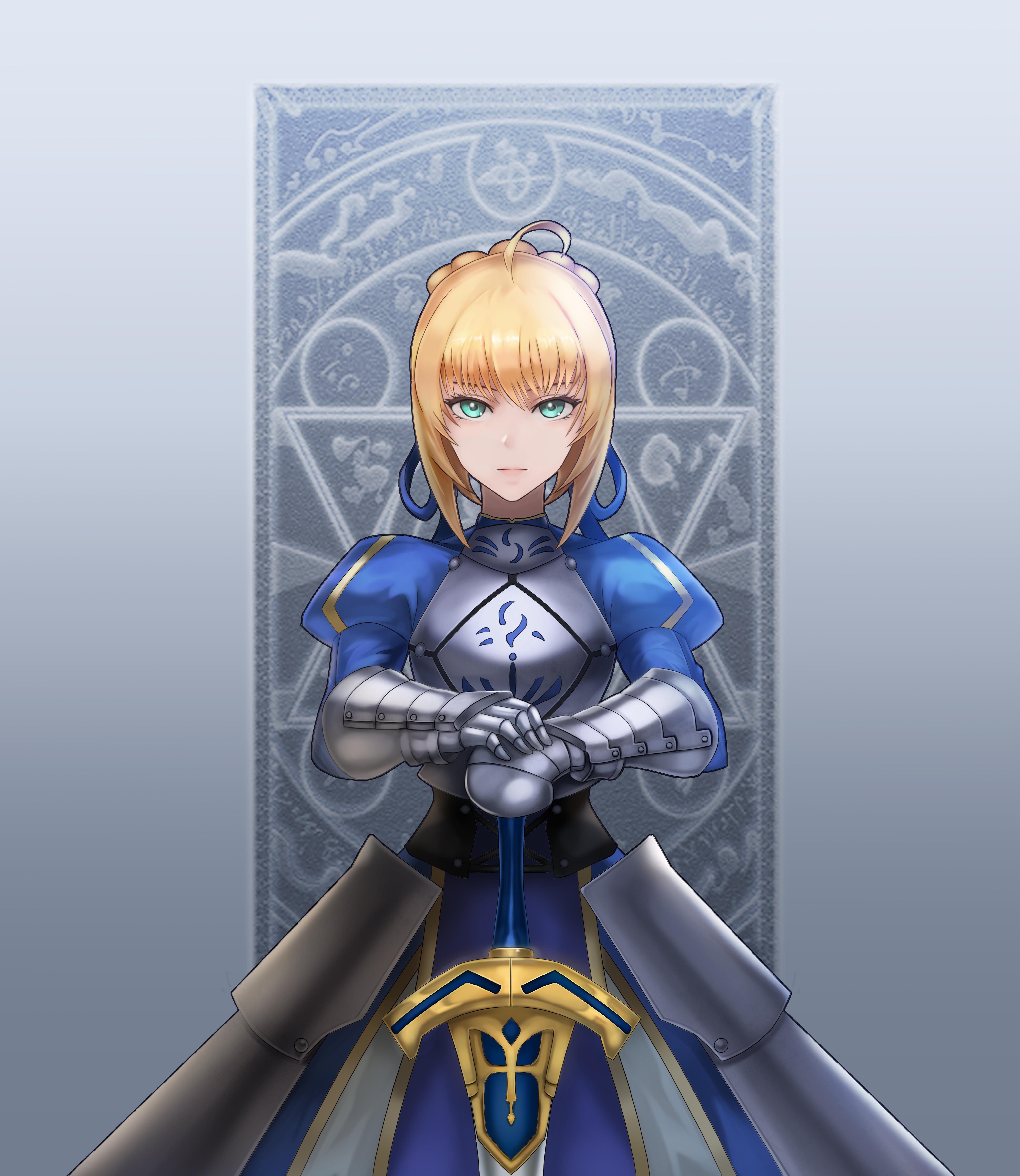 Fate Series FGO Anime Girls Long Hair Looking At Viewer Blond Hair Excalibur Warframe Women With Swo 5201x6000