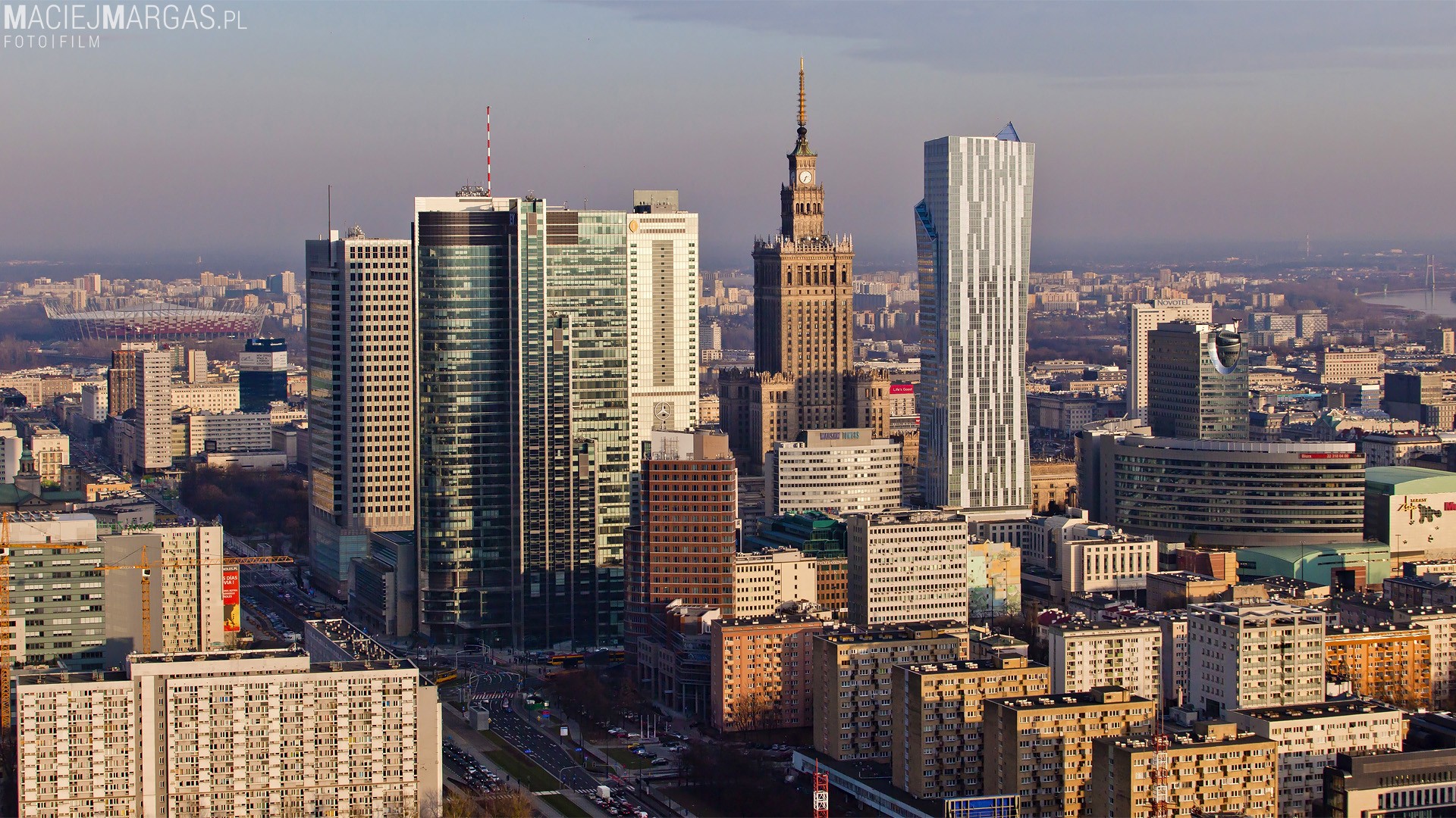 Poland Warsaw Skyscraper Cityscape Polish Capital Palace Of Culture And Science 1920x1080