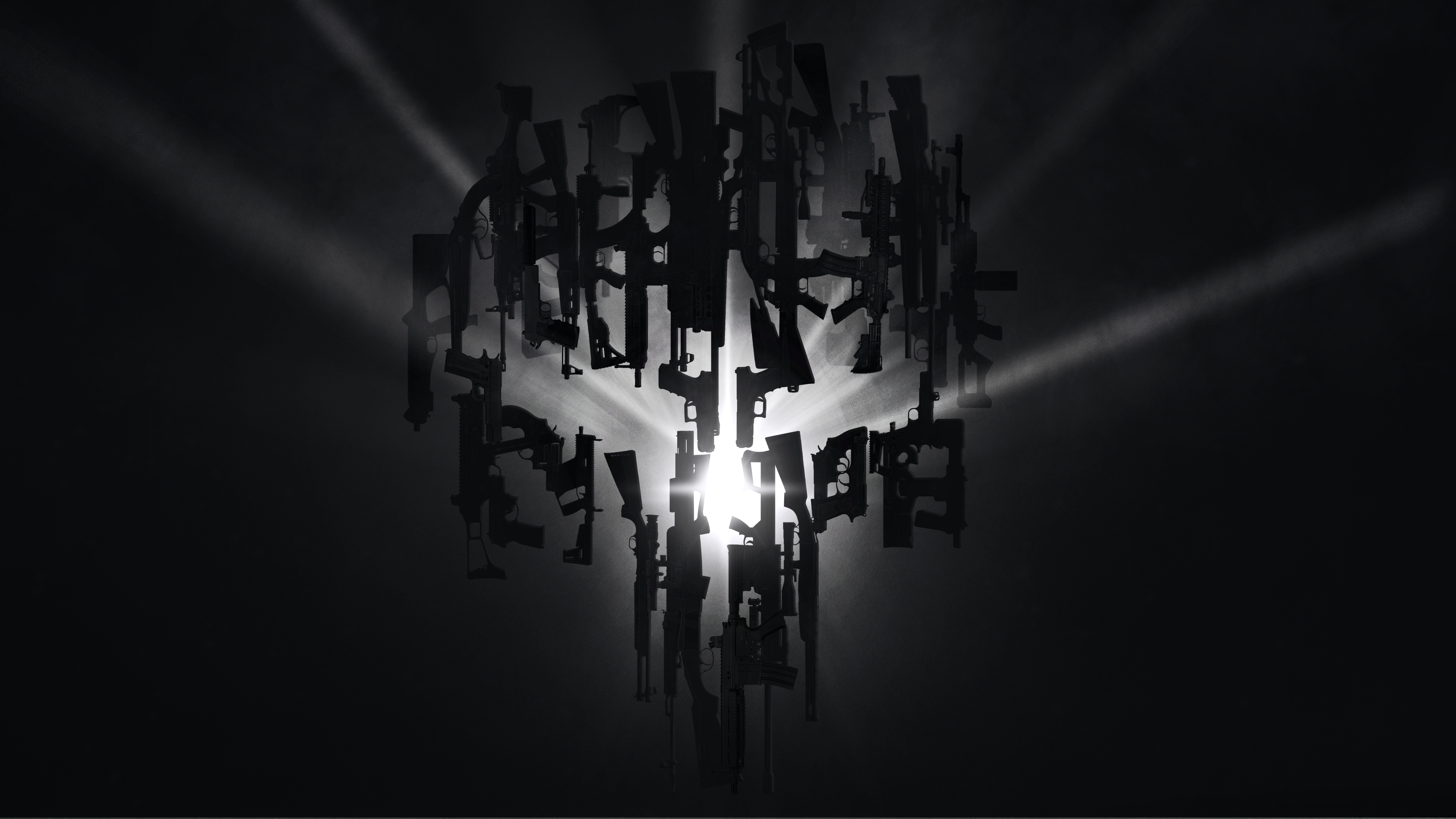 The Punisher Skull Minimalism Dark Concept Art Netflix 3840x2160