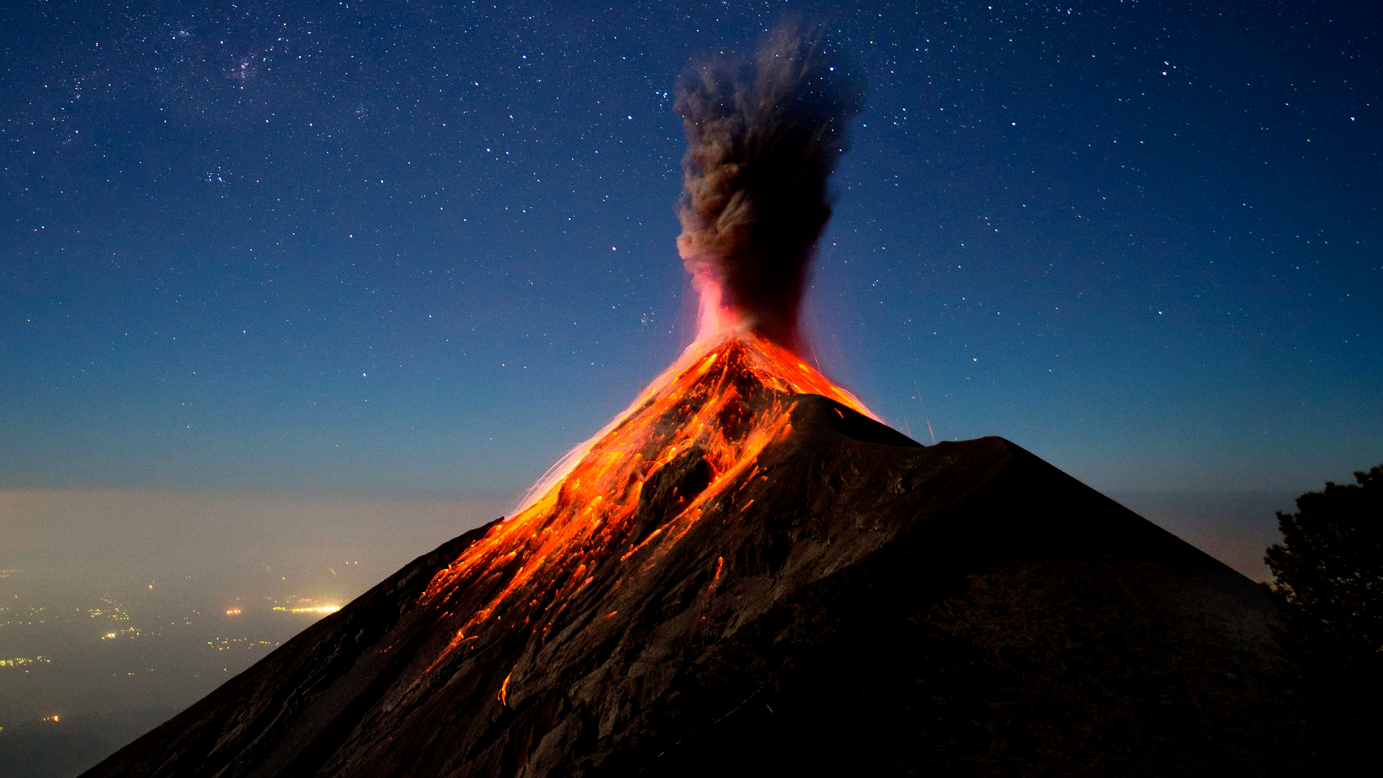 Volcanic Eruption Nature Landscape Volcano Lava 2000x1125