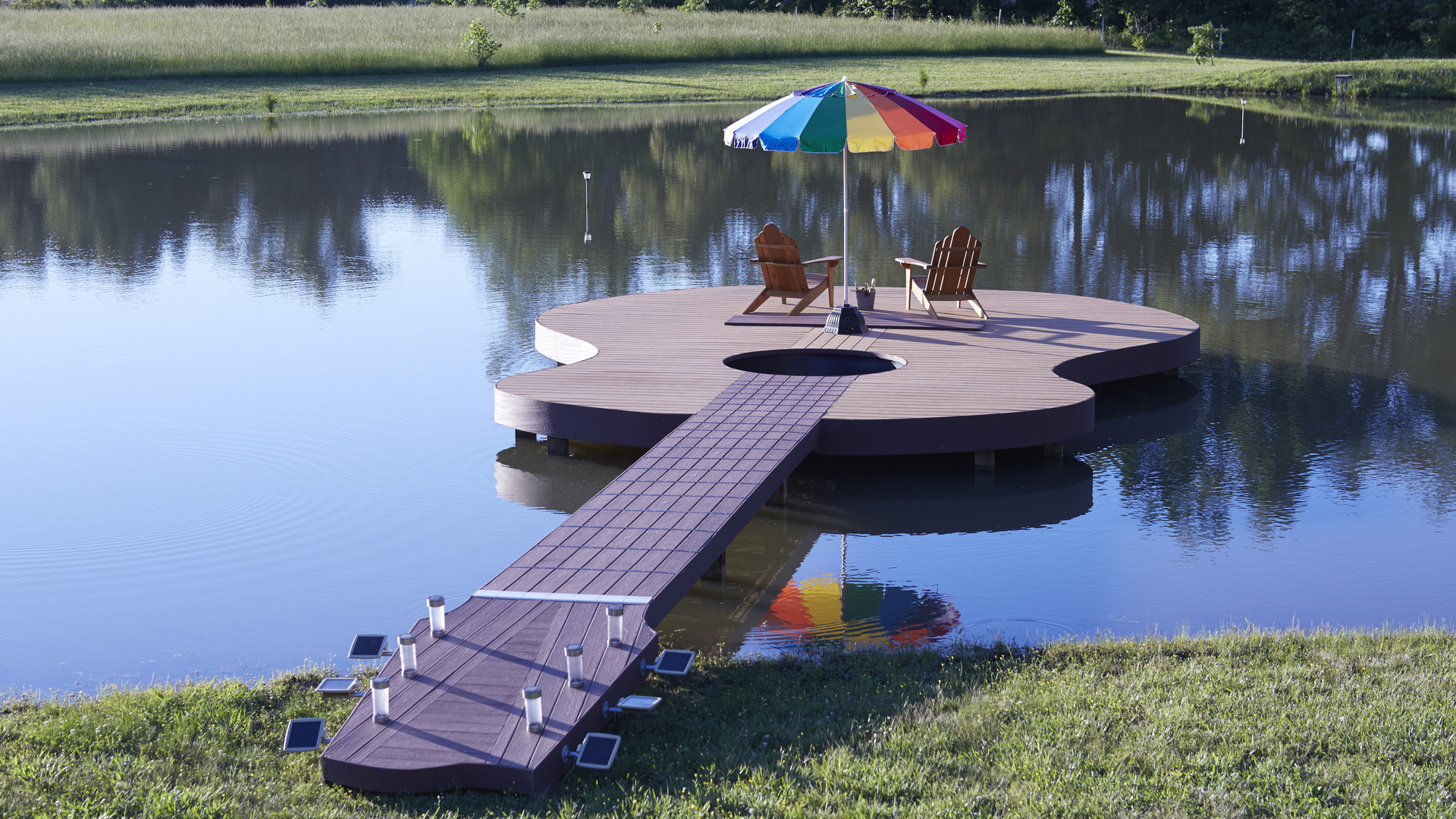 Guitar Pier Sunshade Water Deck Chairs Jetty 1920x1080