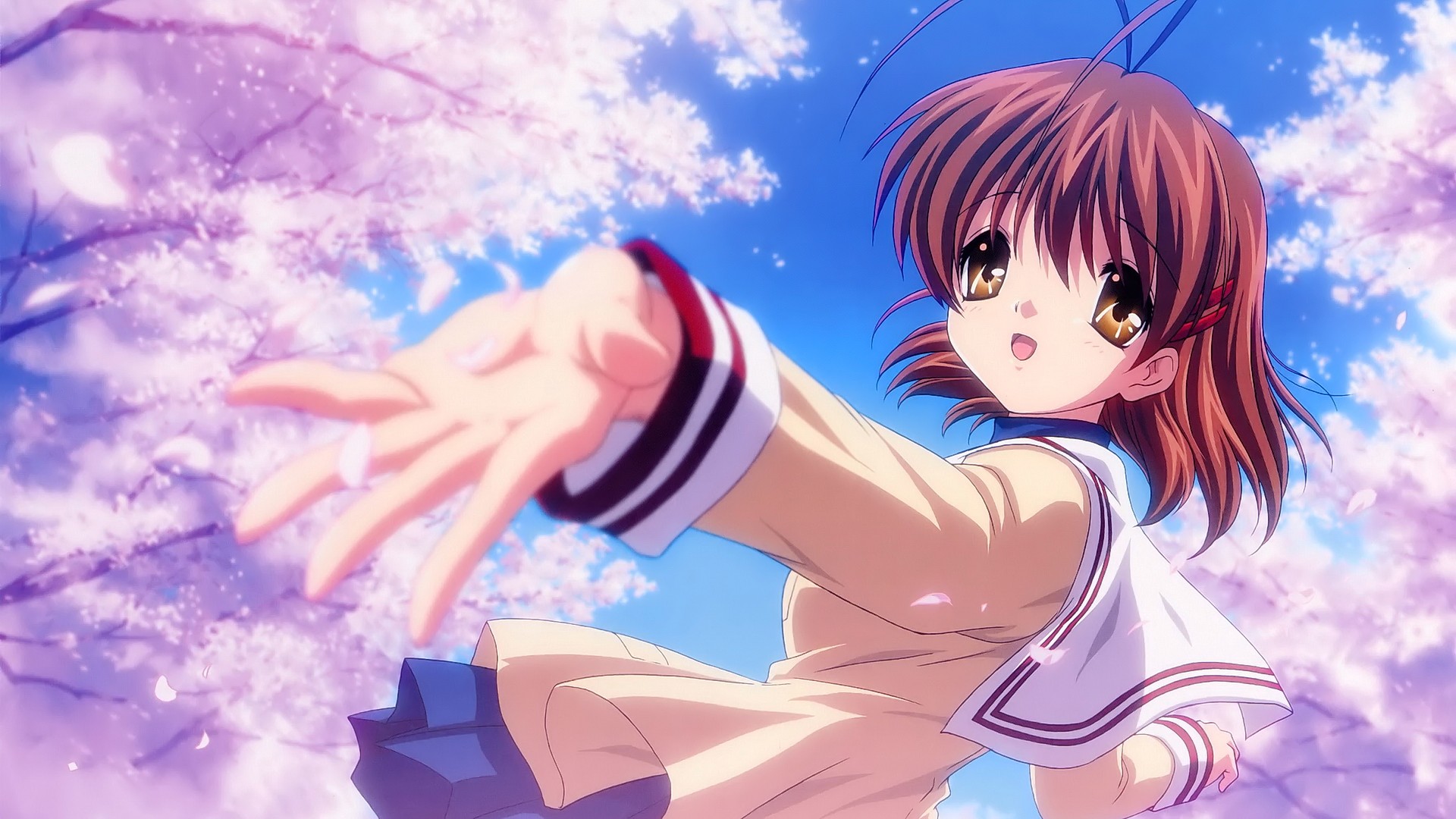 Anime Anime Girls Clannad Furukawa Nagisa Cherry Blossom 1920x1080