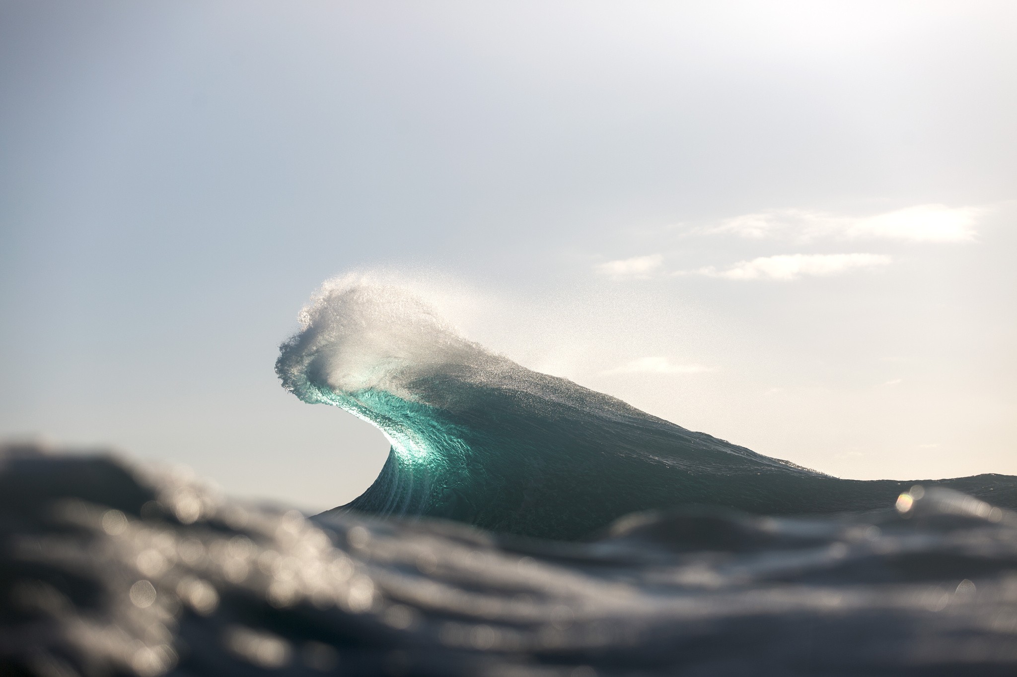 Waves Water Sea Macro Bokeh Depth Of Field Atlantic Ocean Sunlight Bright Cyan Clear Sky Turquoise 2048x1365