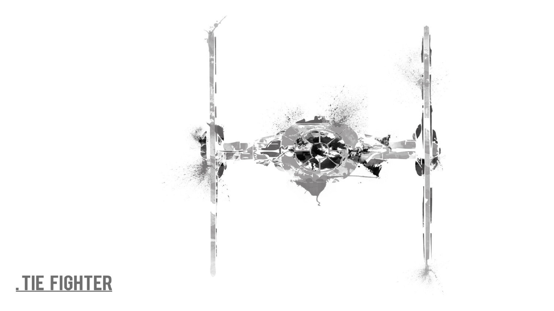 Star Wars TiE Fighter Simple Background Digital Art White Background Spaceship Imperial Forces 1920x1080