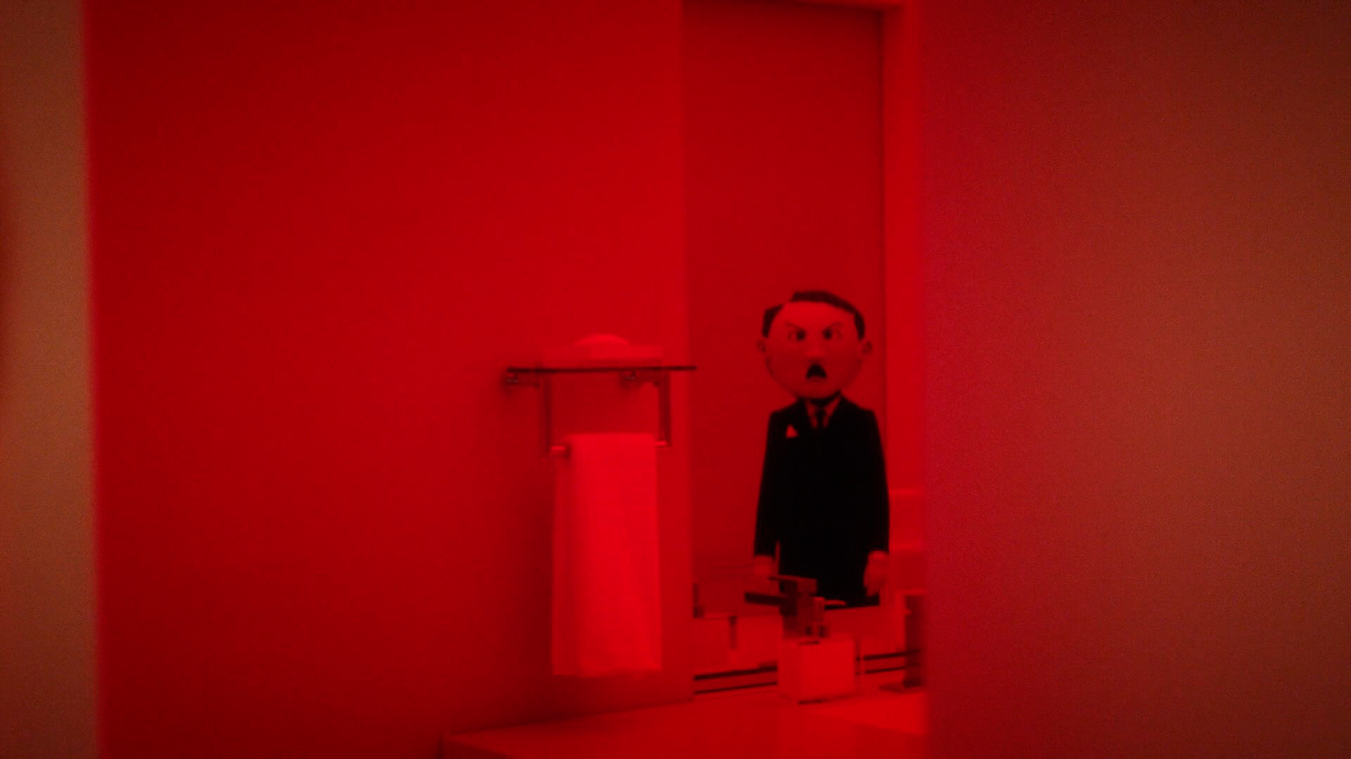 Legion FX Red Bathroom Adolf Hitler Humor Mirror 1920x1080