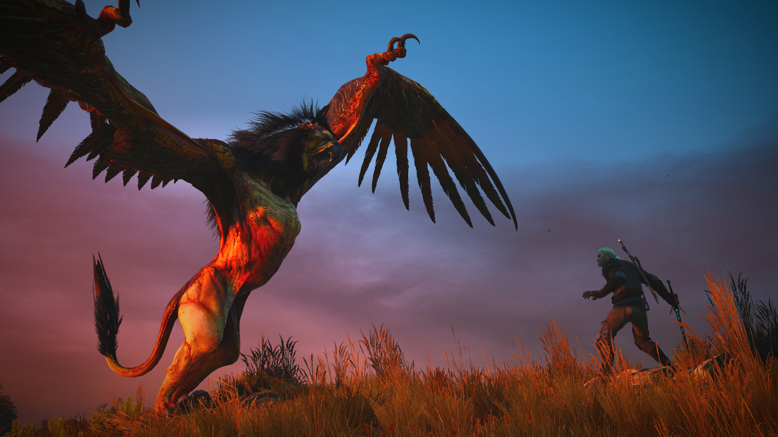 The Witcher 3 Wild Hunt Geralt Of Rivia Griffins 2560x1440