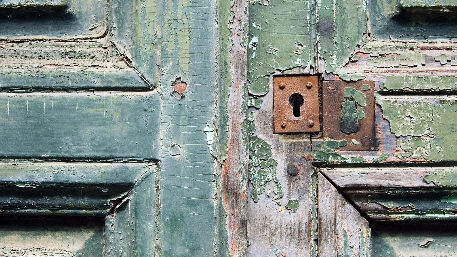 Wood Wooden Surface Door Lock Rust Screw Abandoned 1920x1080