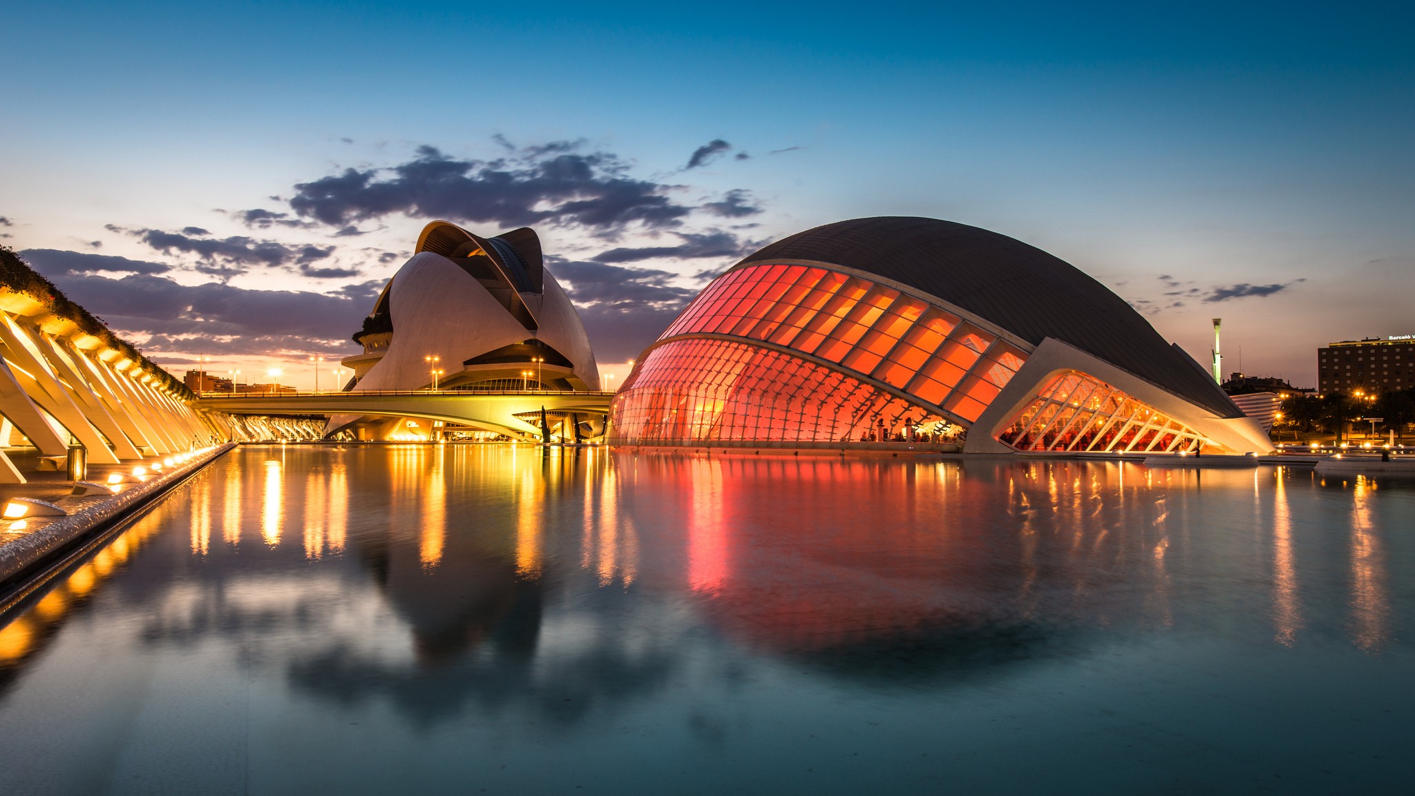 Hemispheric Valencia Spain City Of Arts And Sciences 2048x1152