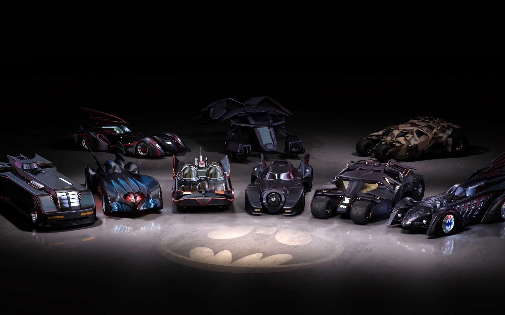 Batman Batmobile Batman Begins Bat Signal Car Supercars Digital Art 2048x1280