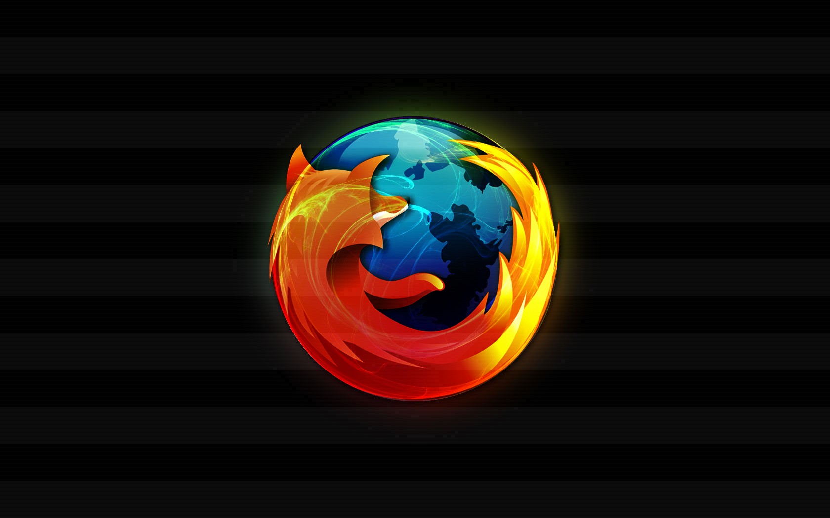 Mozilla Firefox Logo Black Background 1680x1050