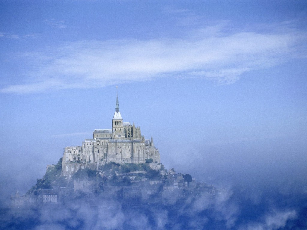 Mont Saint Michel France Island Mist Abbey 1024x768
