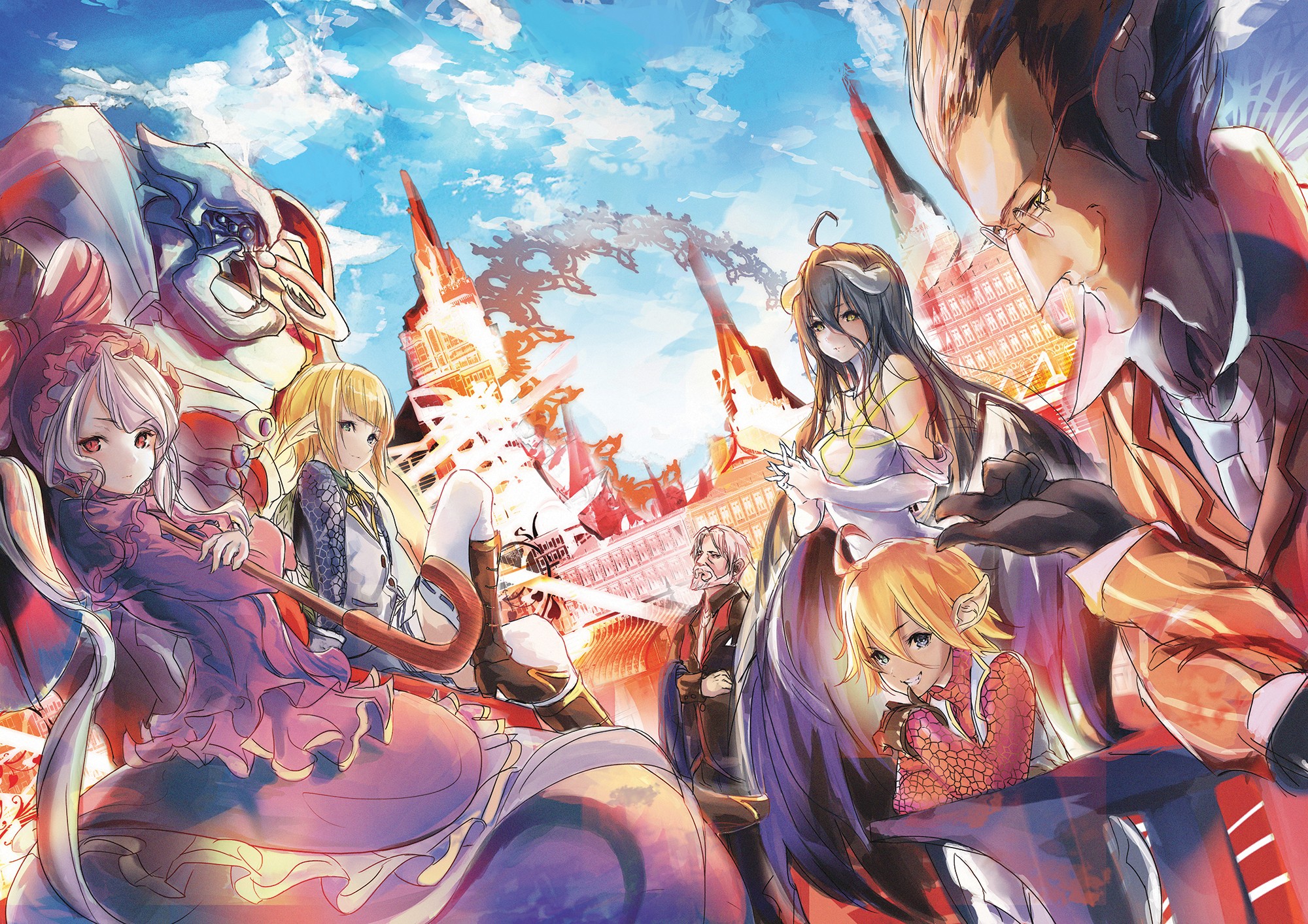 Anime Girls Anime Overlord Anime Albedo OverLord Shalltear Bloodfallen Demiurge Overlord Aura Bella  2000x1414