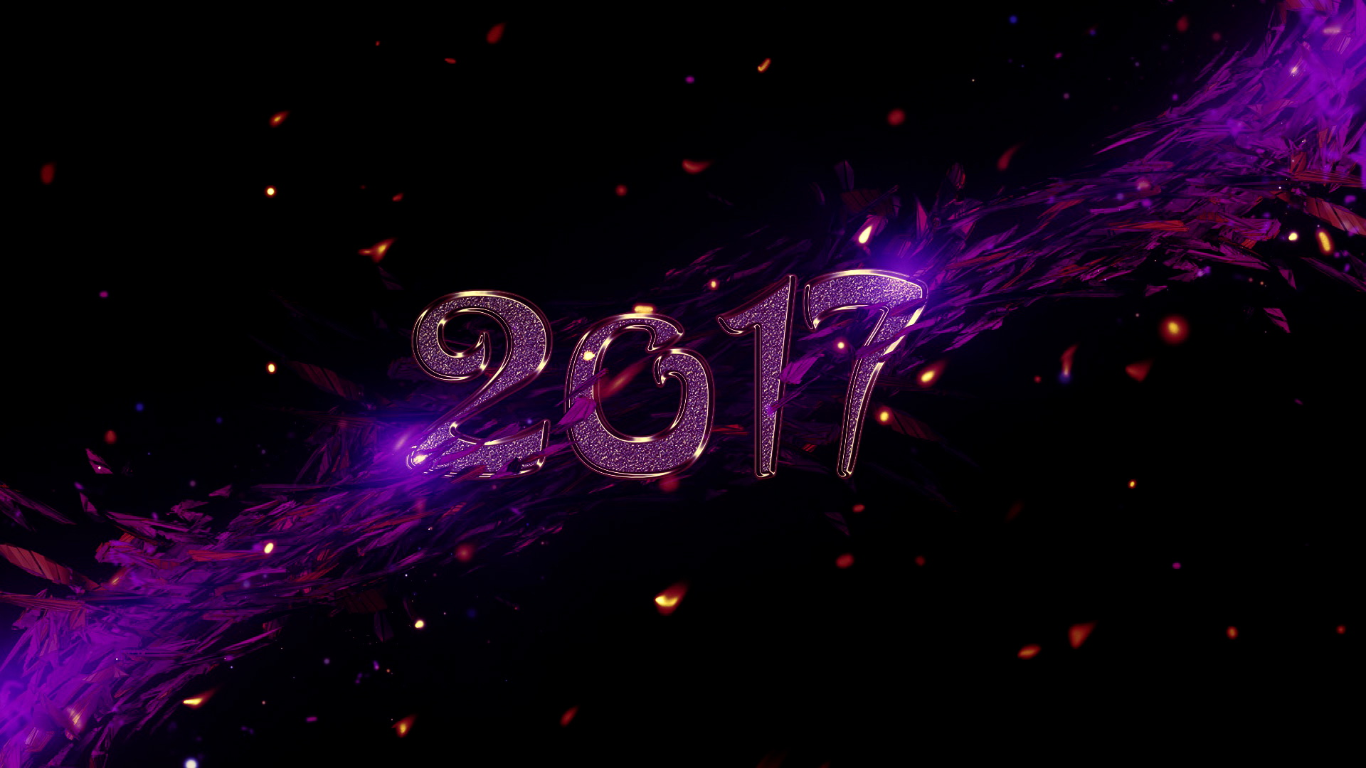 Holiday New Year 2017 New Year Purple 1920x1080
