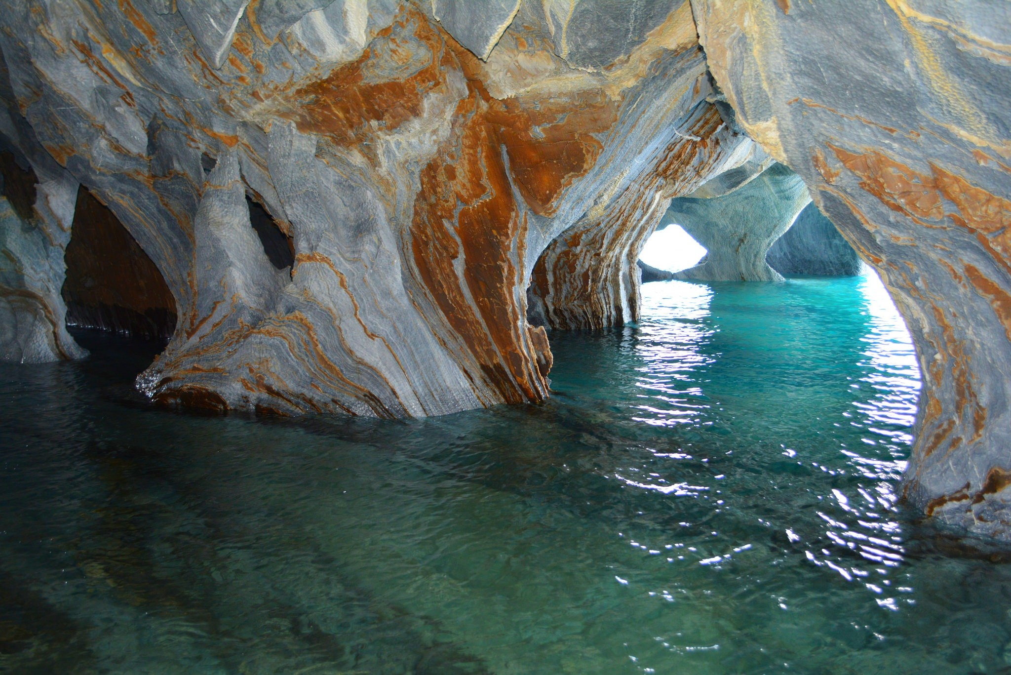 Photography Landscape Nature Lake Turquoise Water Cave Marble Chapel Erosion Chile 2048x1367