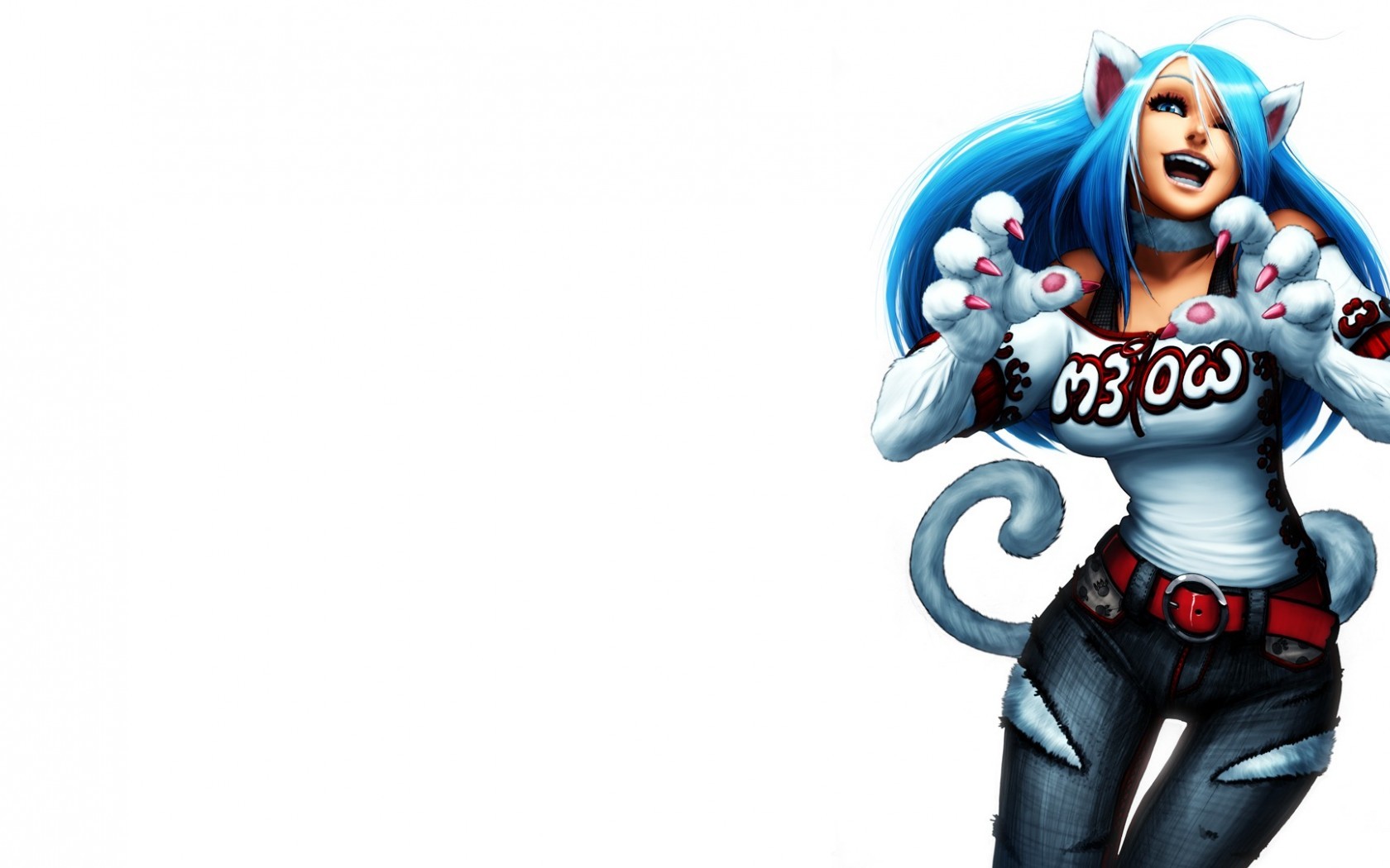 Darkstalkers Felicia Blue Hair 1680x1050