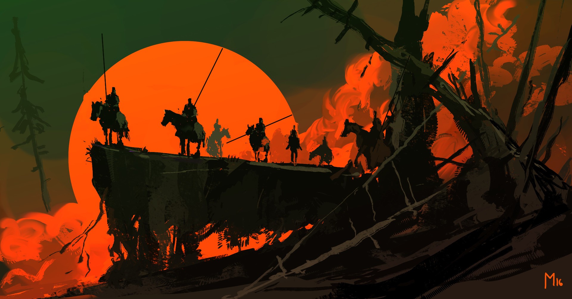 Fantasy Art Night Sunset Dominik Mayer Artwork 1920x1003