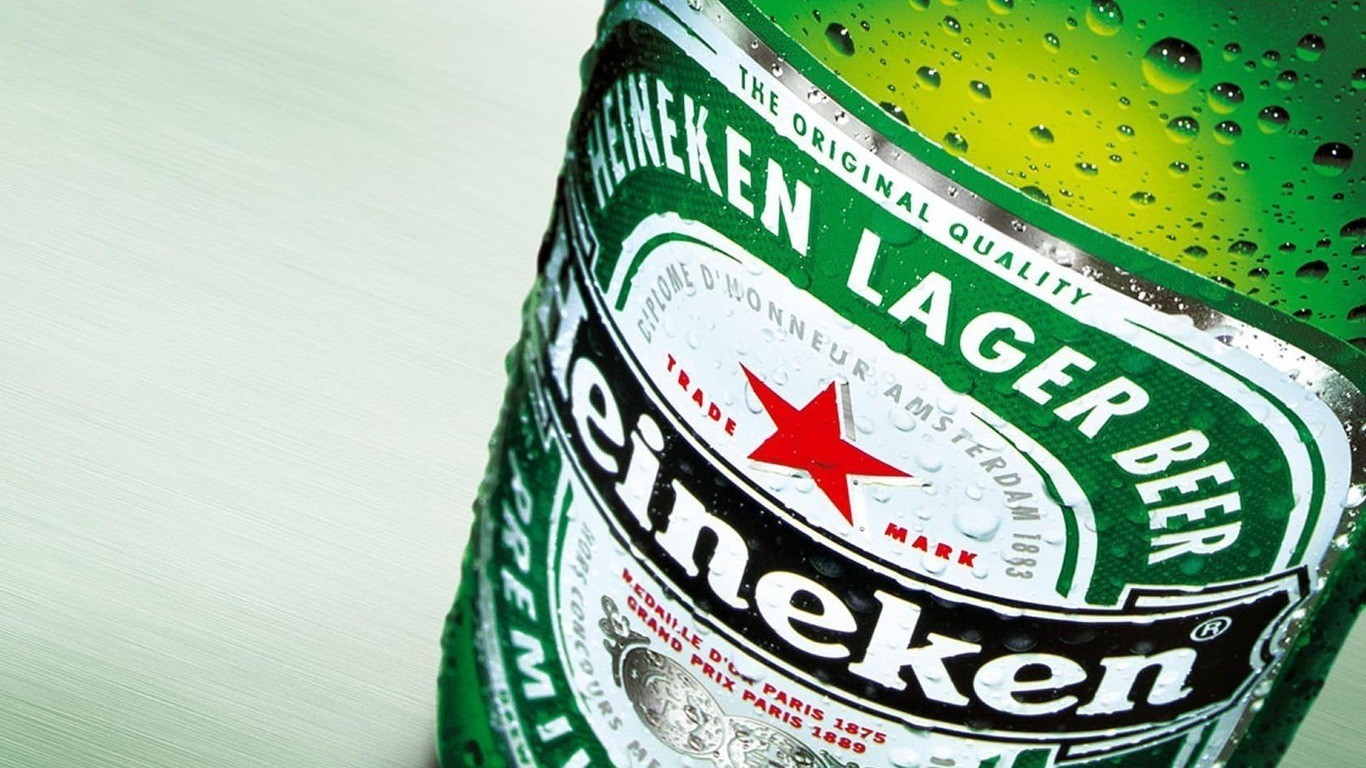 Heineken Beer Simple Background Bottles Numbers 1366x768