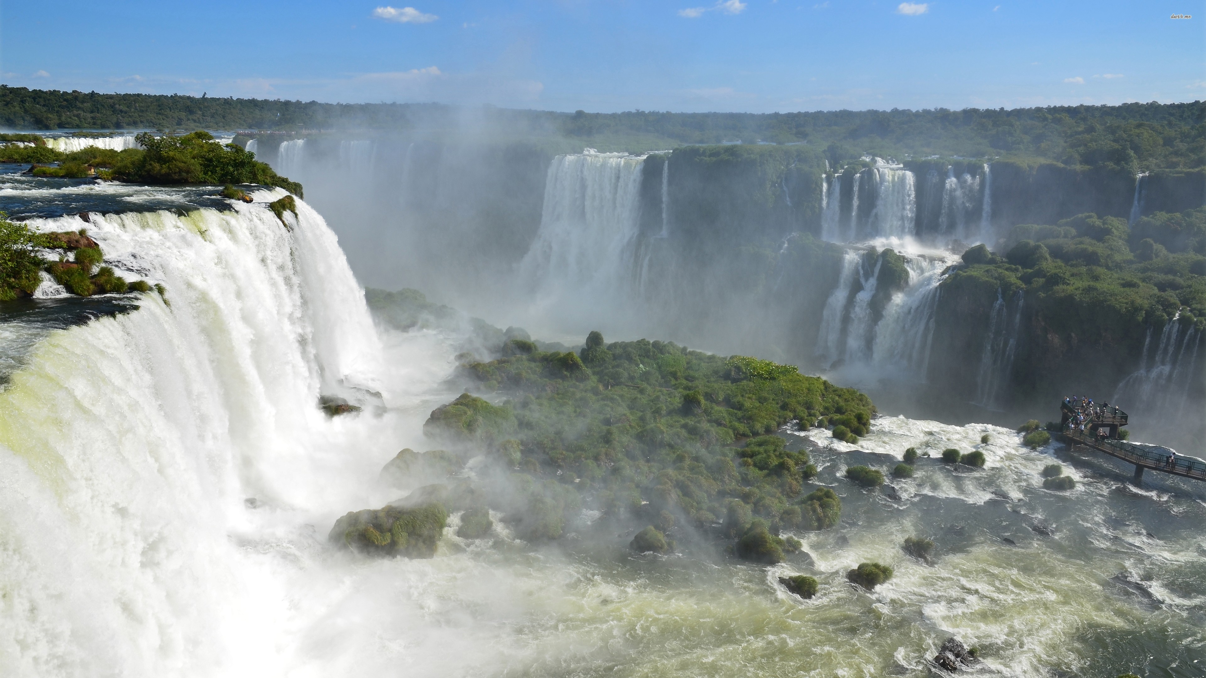 Iguazu Falls Waterfall Landscape Nature River 3840x2160